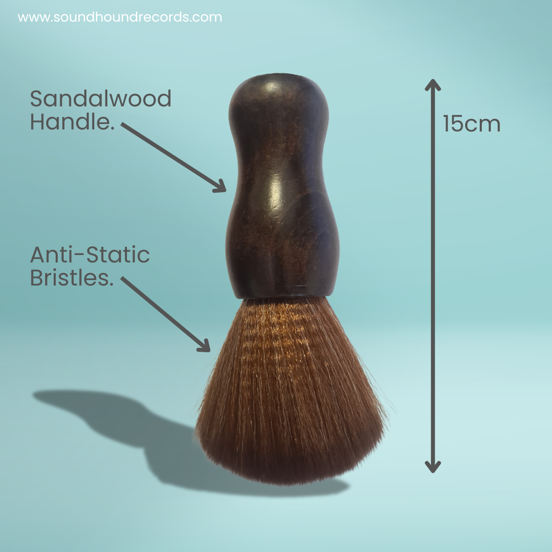 Record Dusting Brush: Wood Handle, Ultra Soft, Anti-Static Bristle -★FREE POSTAGE★