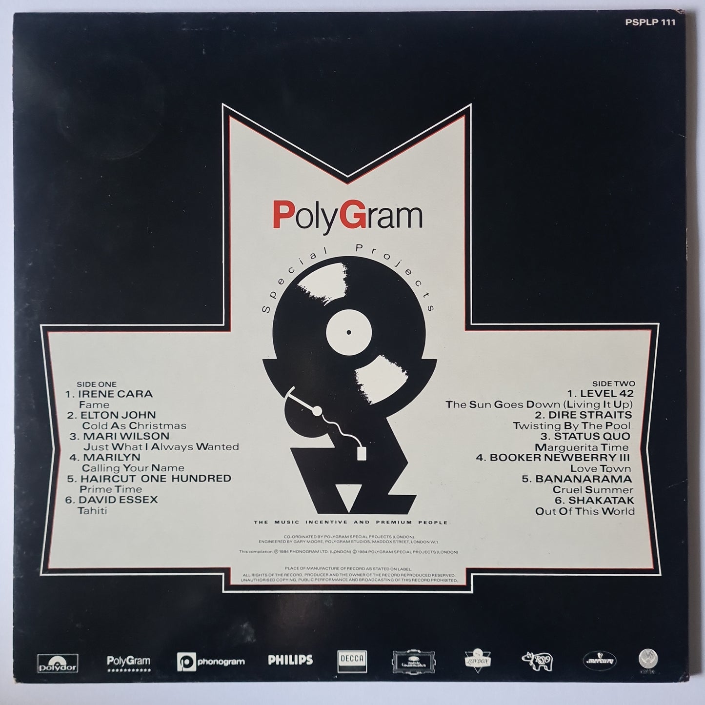 Various Artists/Hits album - Polygram Special Projects: Food For Thought - 1984 - Vinyl Record