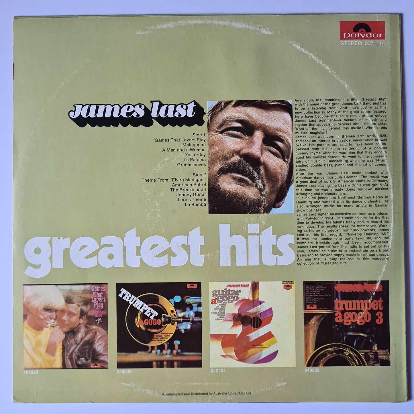 CLEARANCE STOCK! - JAMES LAST - VINYL RECORD