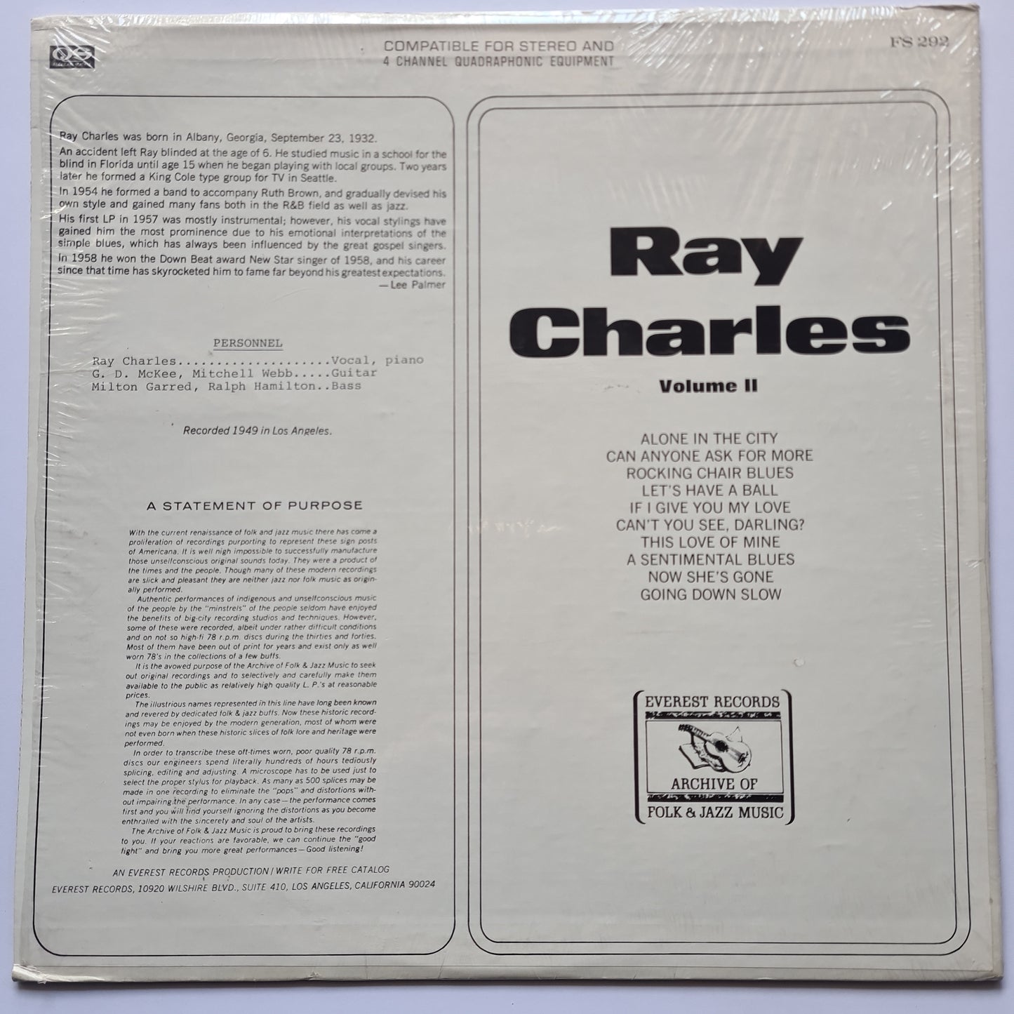 Ray Charles – Ray Charles Volume 2 - 1974 - Vinyl Record