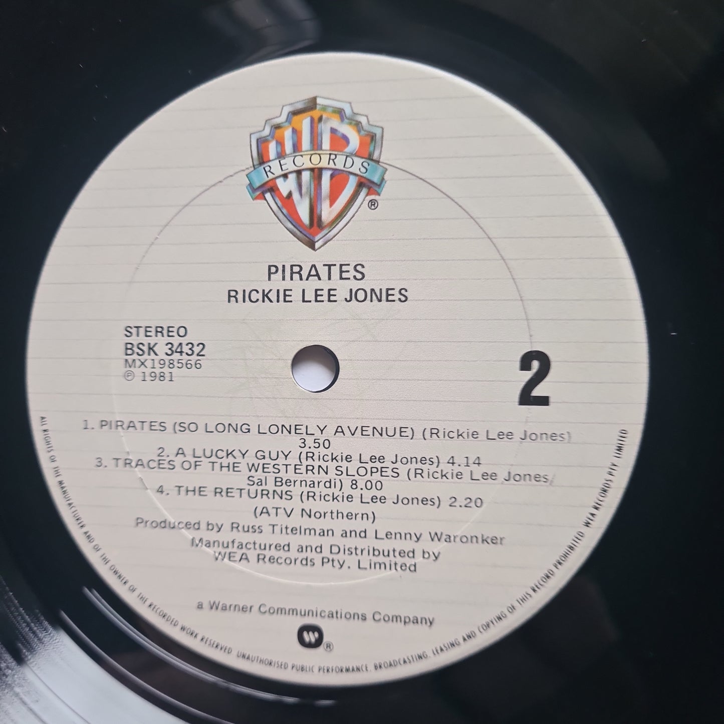 Rickie Lee Jones – Pirates - 1981 - Vinyl Record
