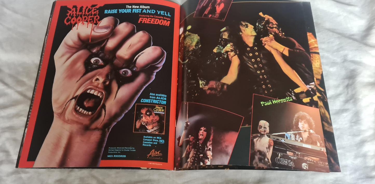 ALICE COOPER- 1987 RAISE YOUR FIST AND YELL TOUR - TOUR BOOK- PROGRAM