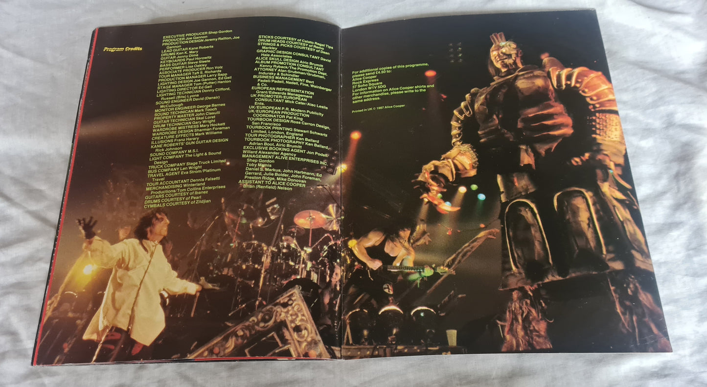ALICE COOPER- 1987 RAISE YOUR FIST AND YELL TOUR - TOUR BOOK- PROGRAM
