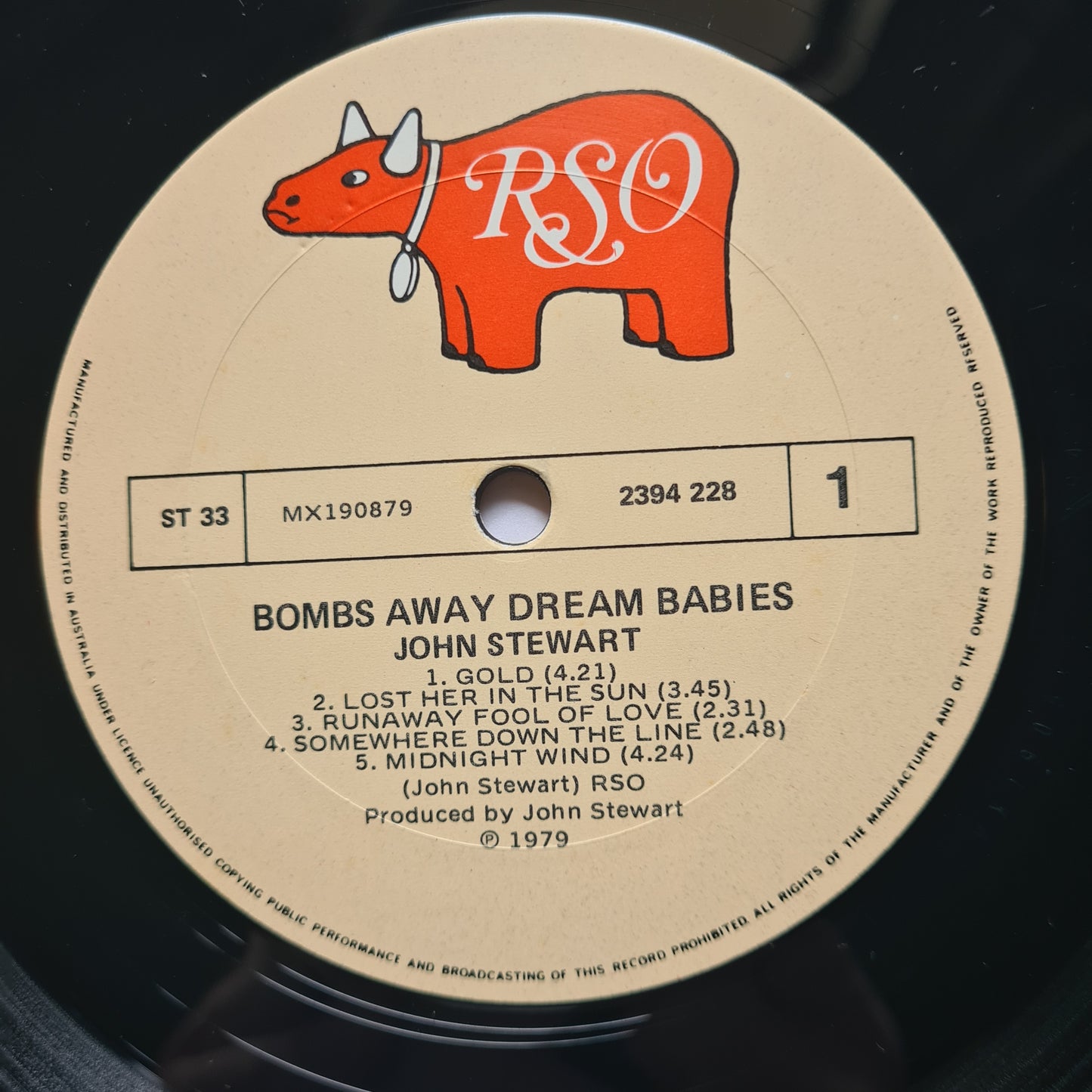 John Stewart – Bombs Away Dream Babies - 1979 - Vinyl Record (features Stevie Nicks & Lindsey Buckingham)
