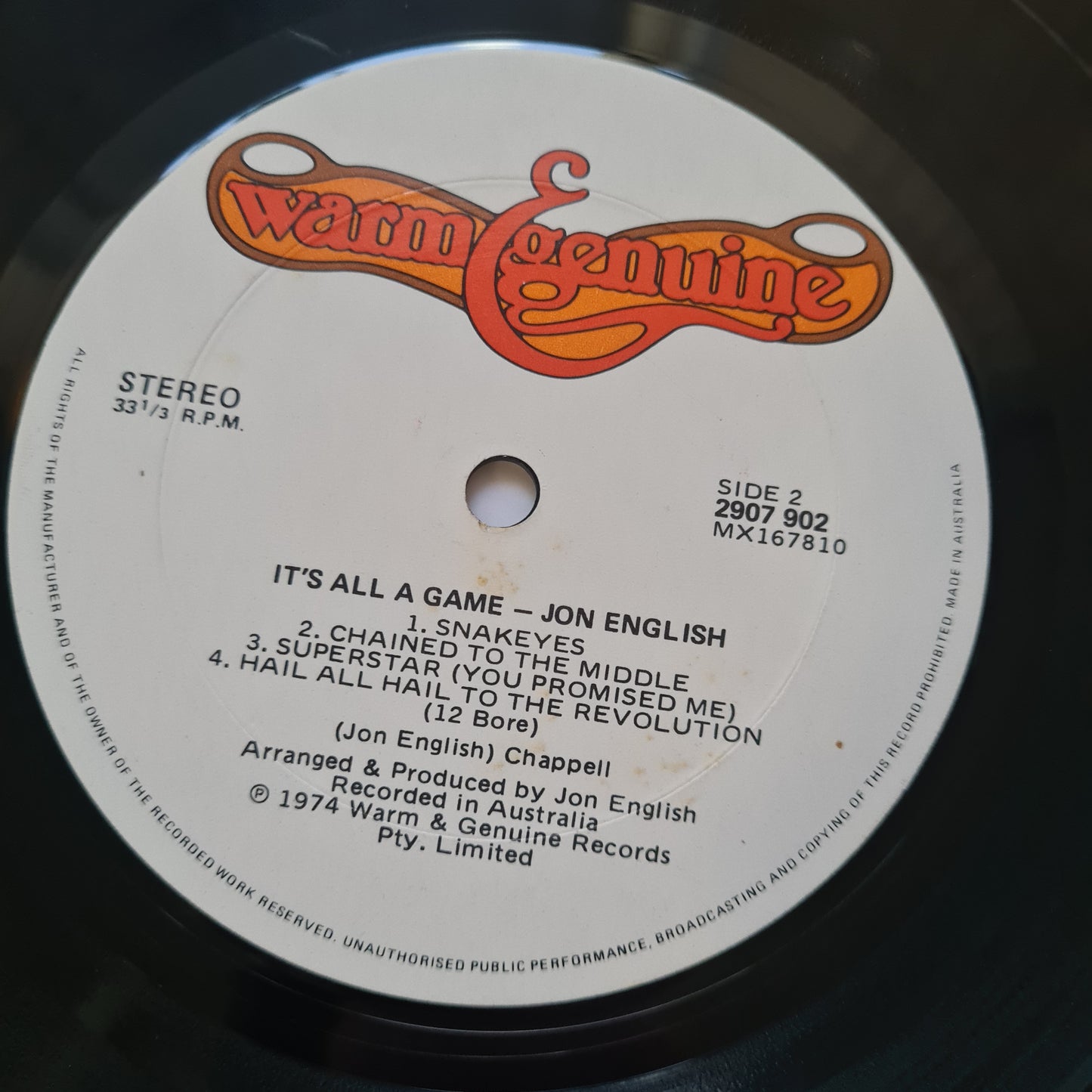 Jon English – It's All A Game - 1974 (Gatefold) - Vinyl Record LP