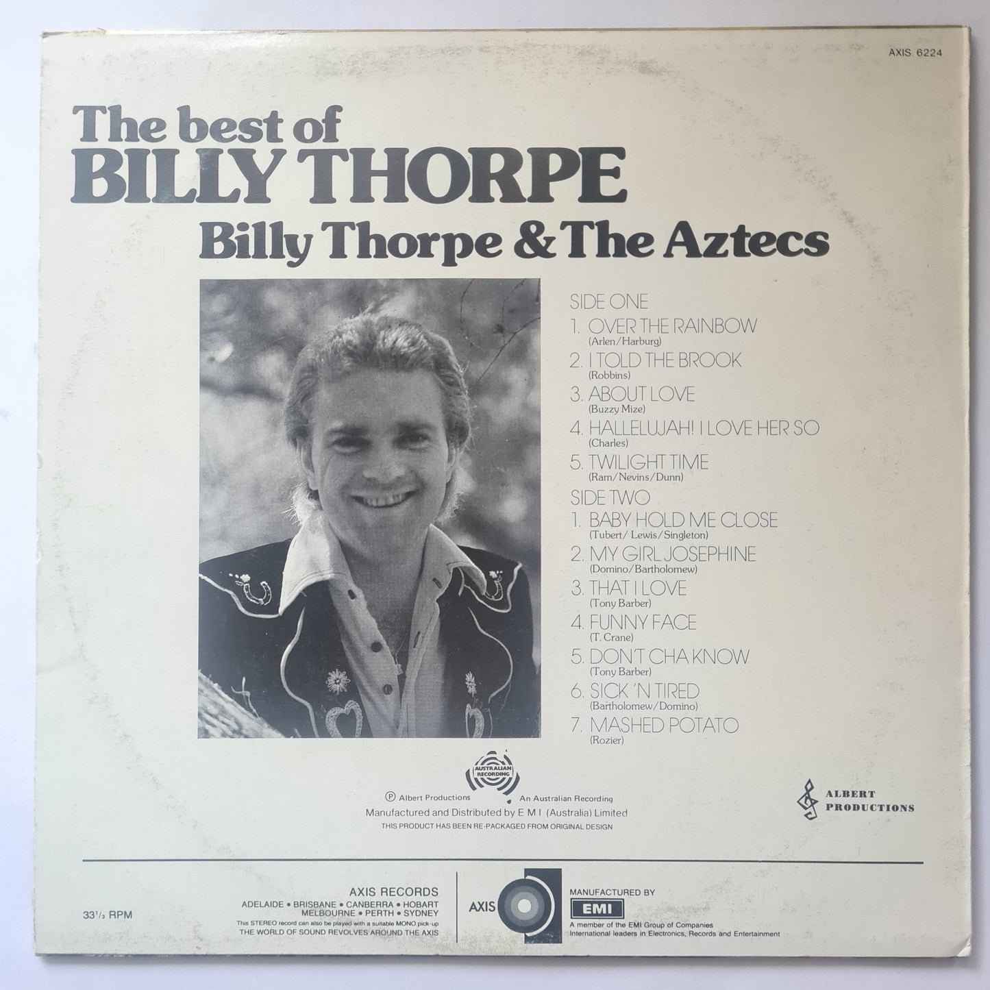Billy Thorpe & The Aztecs – The Best Of Billy Thorpe - 1980's Pressing - Vinyl Record LP