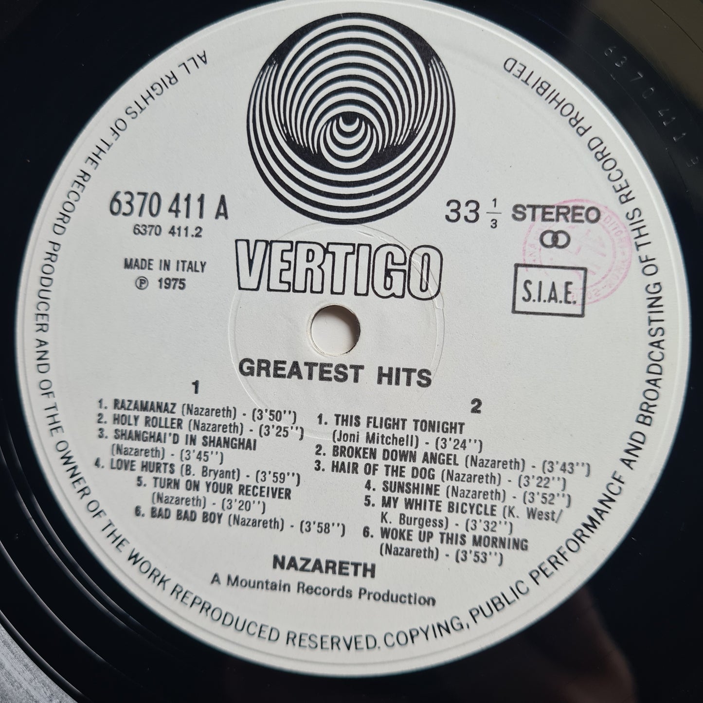 Nazareth – Greatest hits - 1975 - Vinyl Record LP