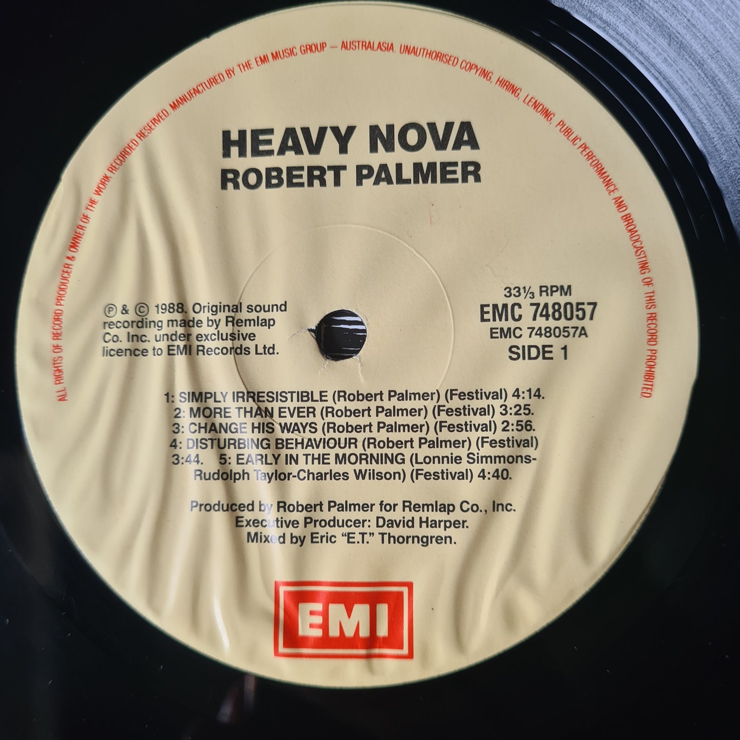 Robert Palmer – Heavy Nova - 1988 - Vinyl Record LP