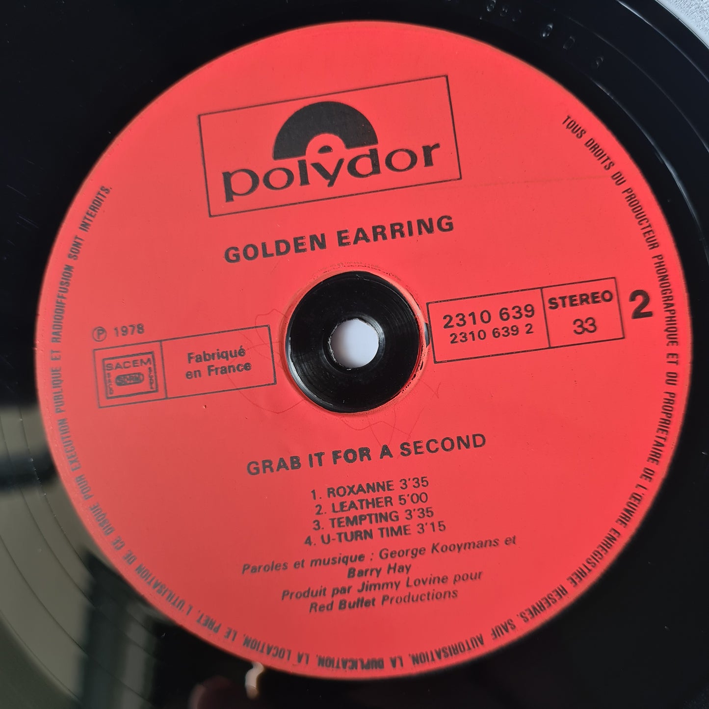 Golden Earring – Grab It For A Second - 1978 - Vinyl Record LP