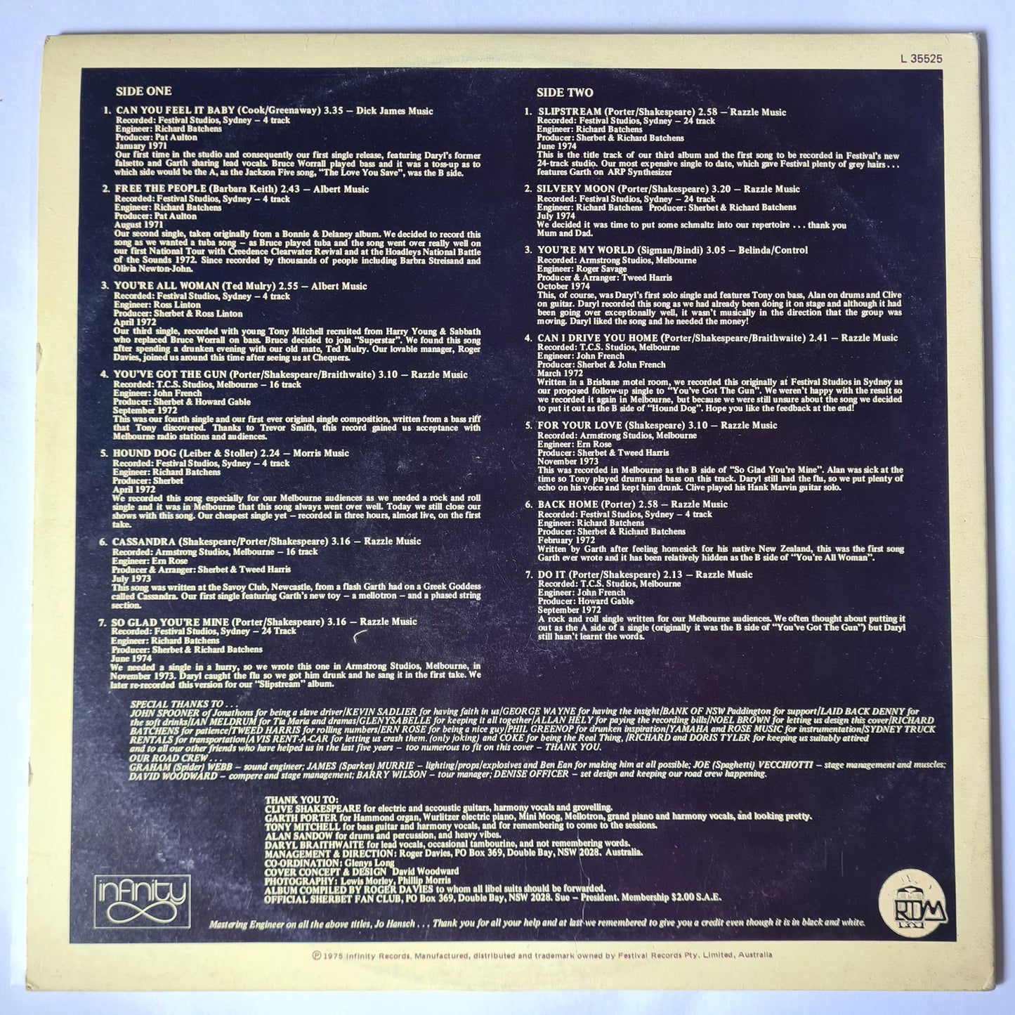 Sherbert – Greatest Hits 1970-75 - 1975 (Gatefold) - Vinyl Record