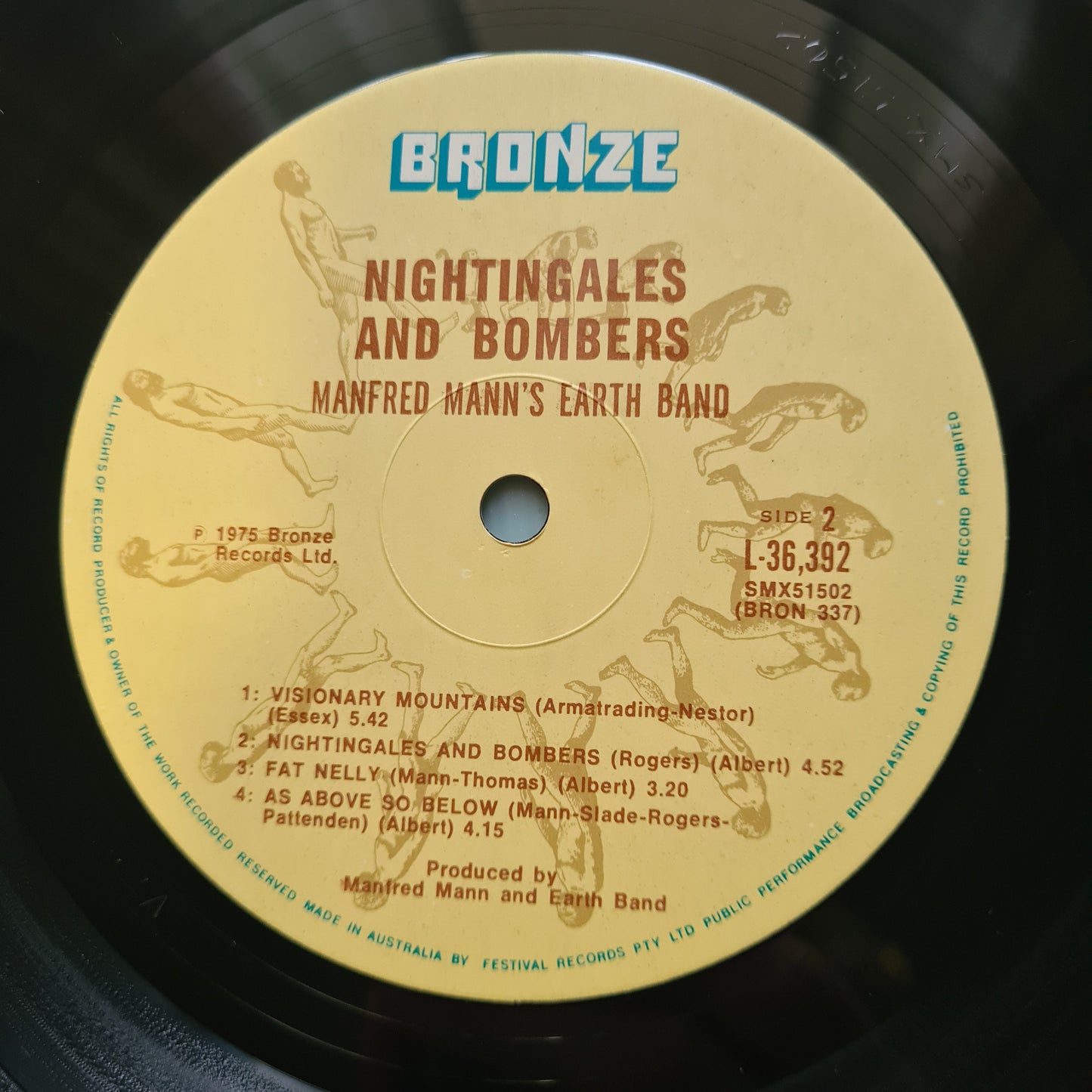 Manfred Mann's Earth Band – Nightingales & Bombers - 1975 (1977 press) - Vinyl Record LP- Near Mint