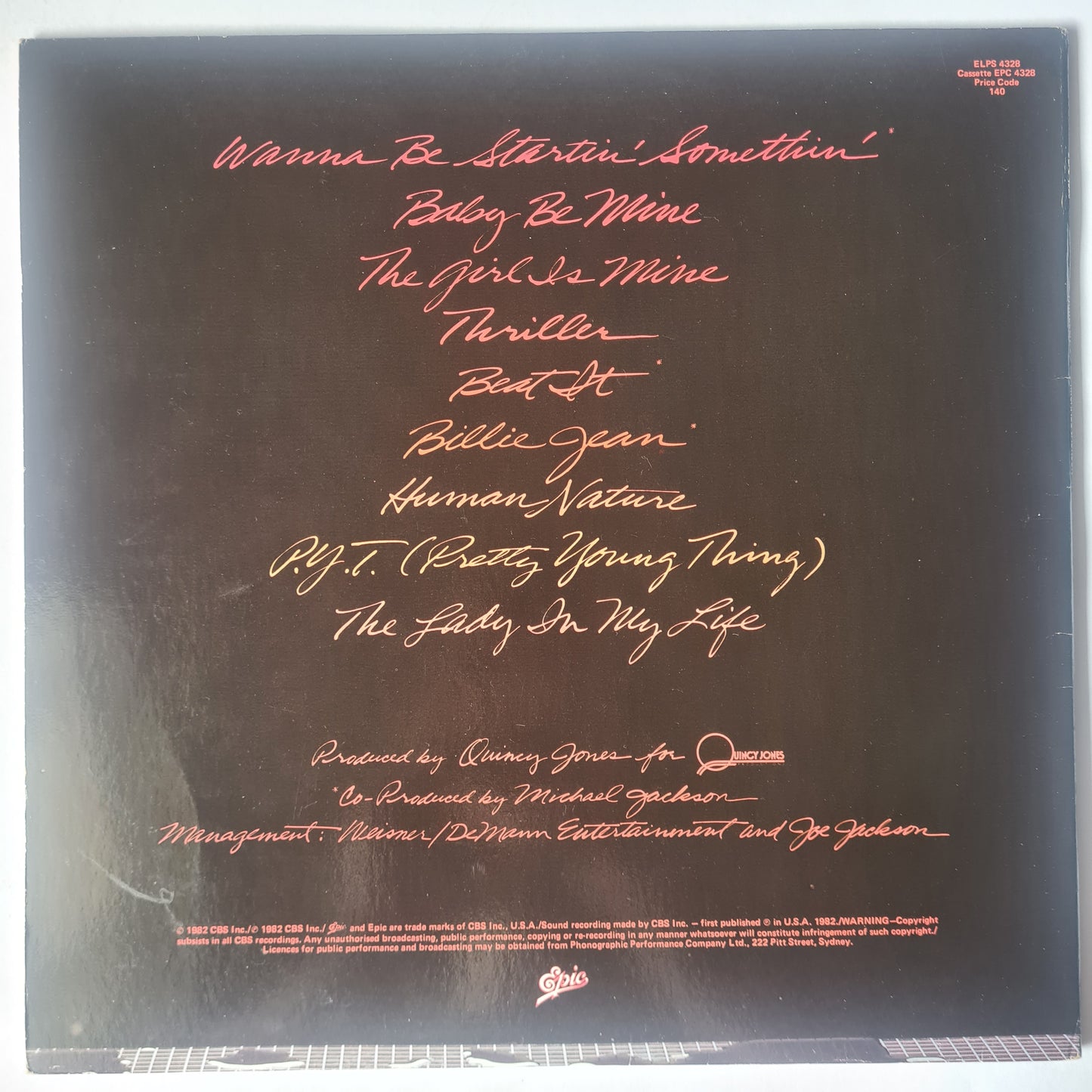Michael Jackson – Thriller - 1982 (Gatefold) - Vinyl Record LP