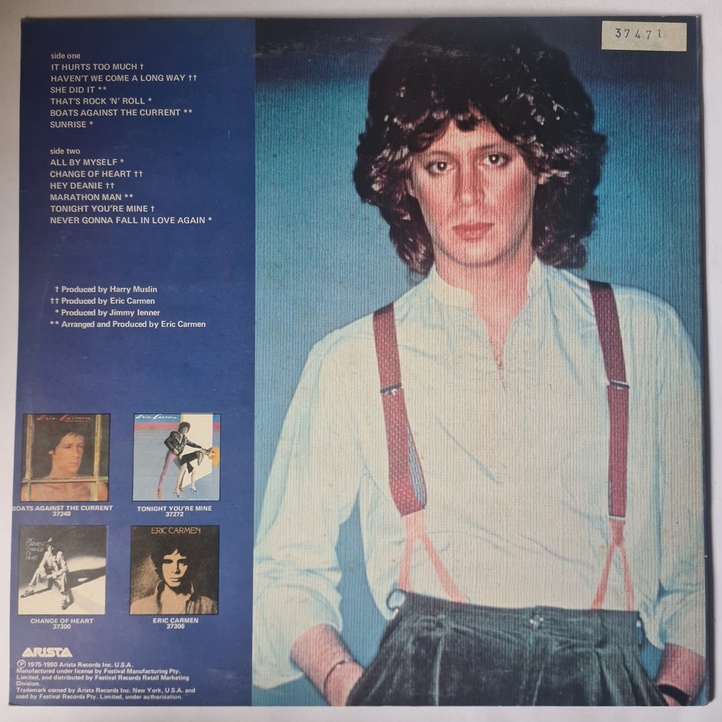 Eric Carmen – The Best Of Eric Carmen - 1980 - Vinyl Record LP