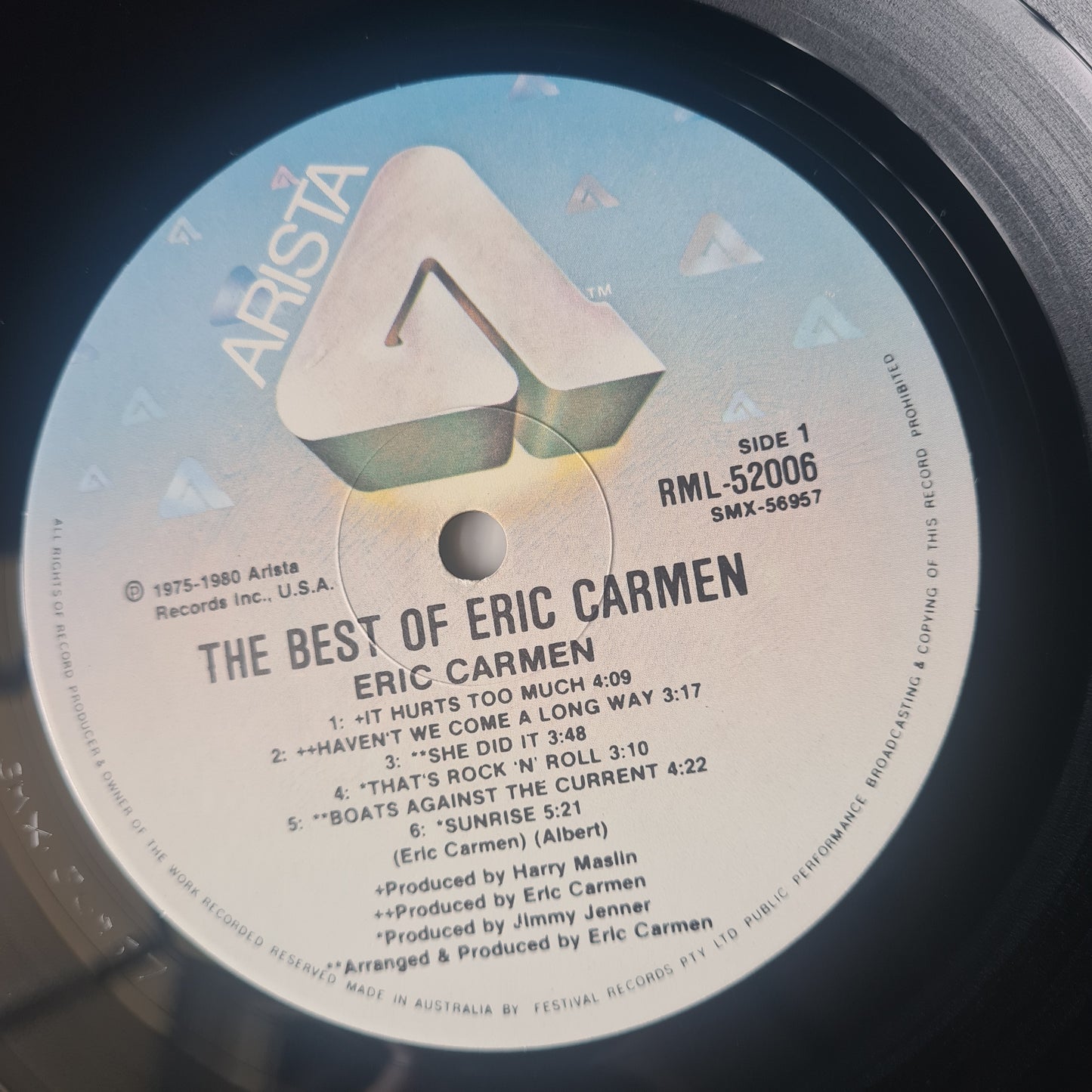 Eric Carmen – The Best Of Eric Carmen - 1980 - Vinyl Record LP
