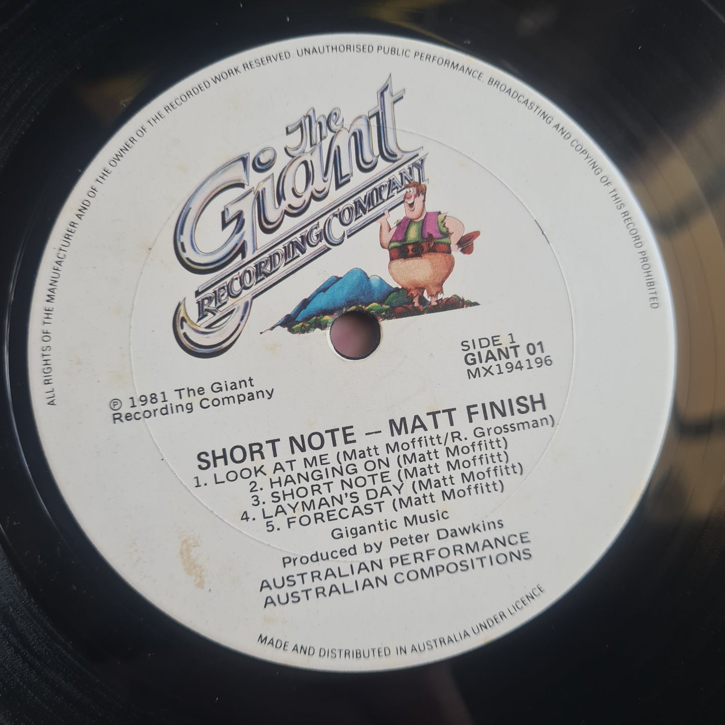 Matt Finish – Short Note - 1981 - Vinyl Record LP