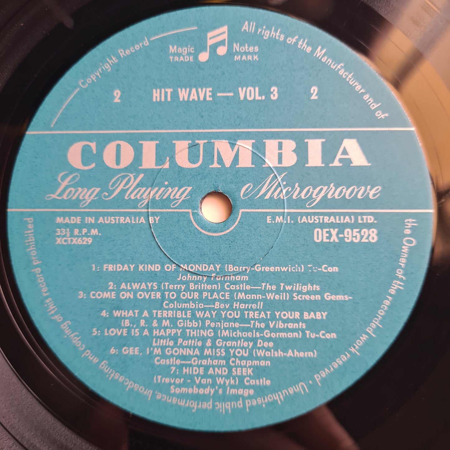 Various (1960's Australian Artists) – Hit Wave Vol. 3 - 1969 - Vinyl Record LP