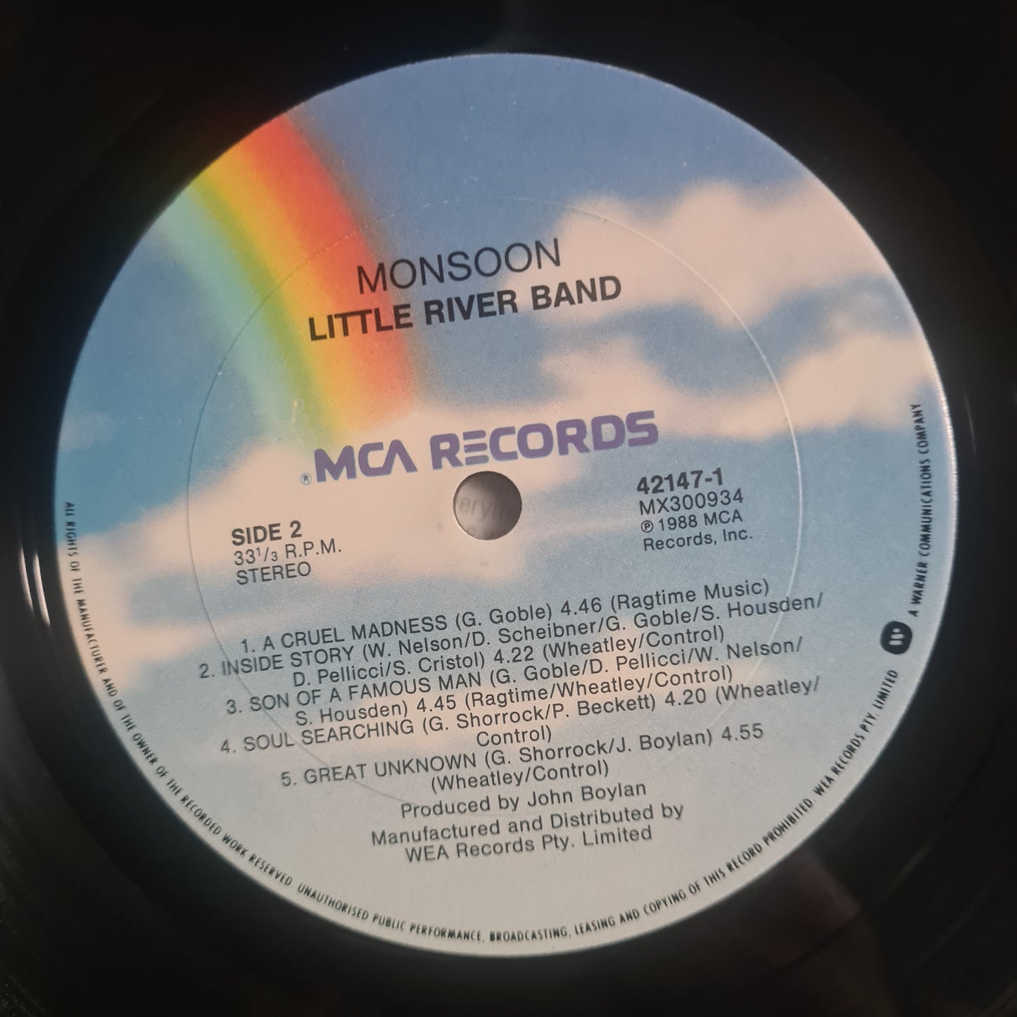 Little River Band - Monsoon - 1988 - Vinyl Record LP