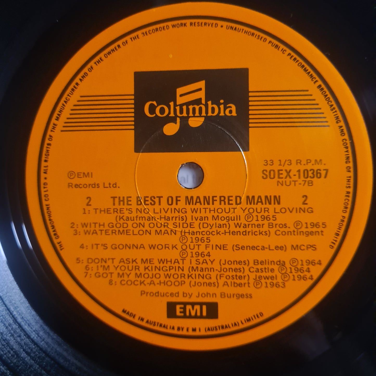 Manfred Mann – The Best of Manfred Mann - 1977 - Vinyl Record LP