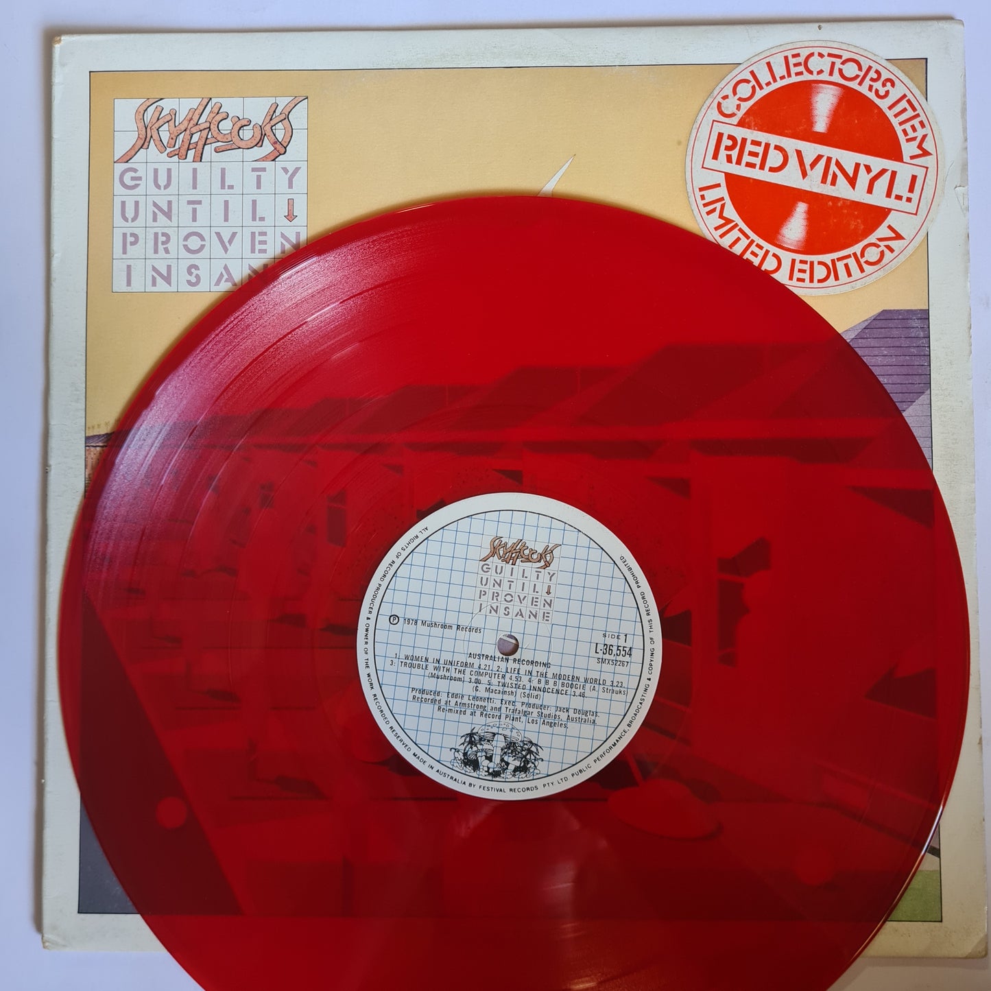 Skyhooks – Guilty Until Proven Insane - 1978 (Limited Edition RED VINYL) - Vinyl Record LP