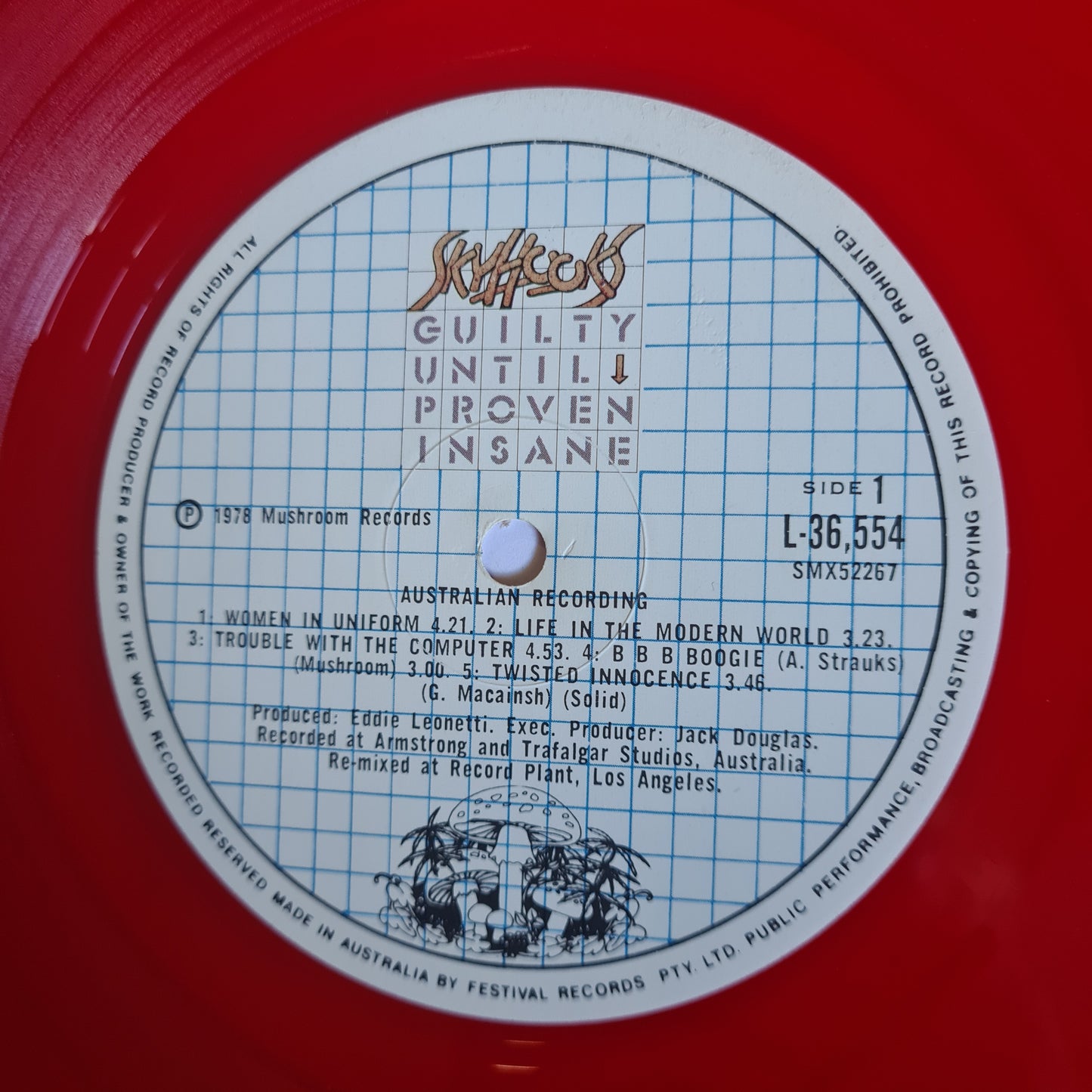 Skyhooks – Guilty Until Proven Insane - 1978 (Limited Edition RED VINYL) - Vinyl Record LP