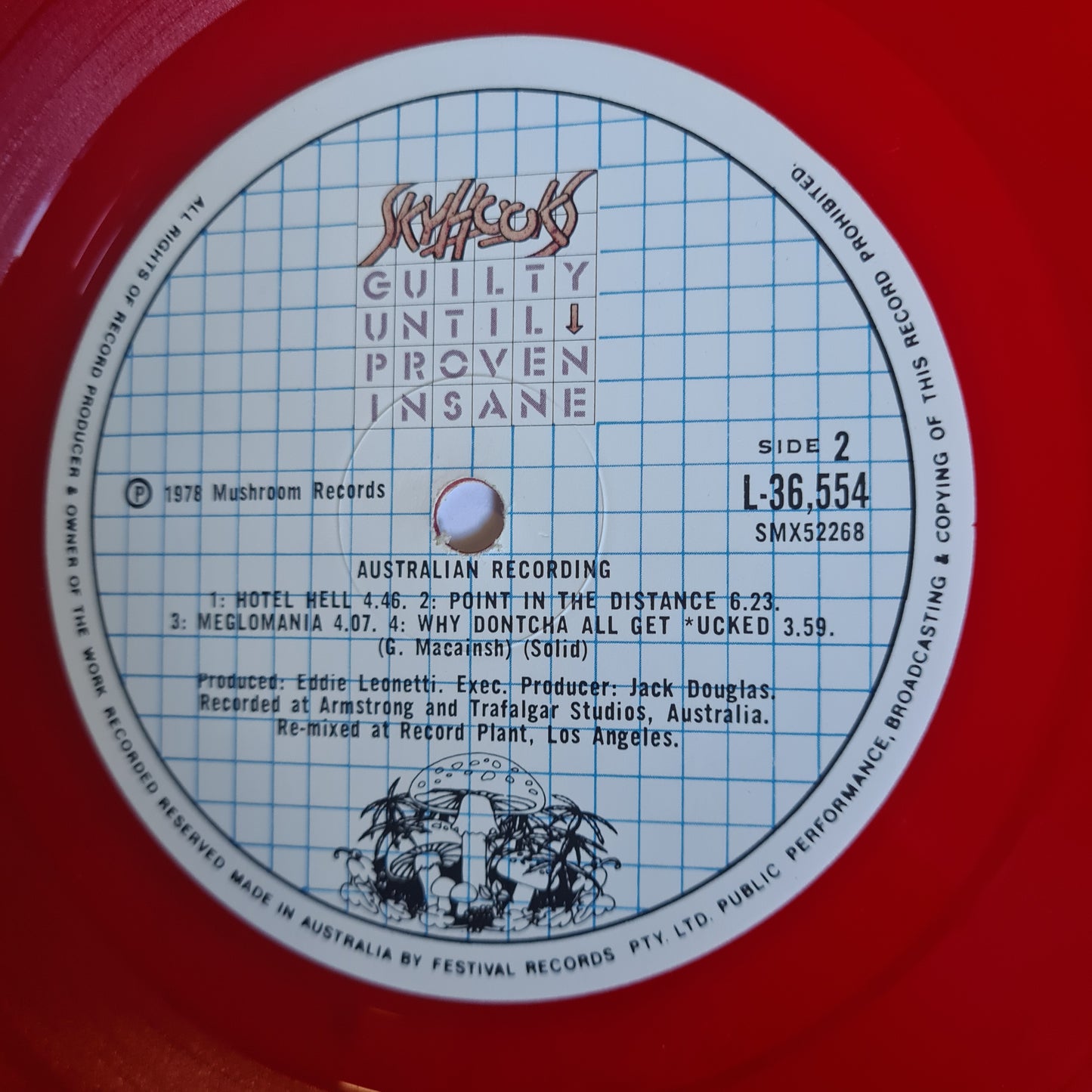 Skyhooks – Guilty Until Proven Insane - 1978 (Limited Edition RED VINYL) - Vinyl Record LP
