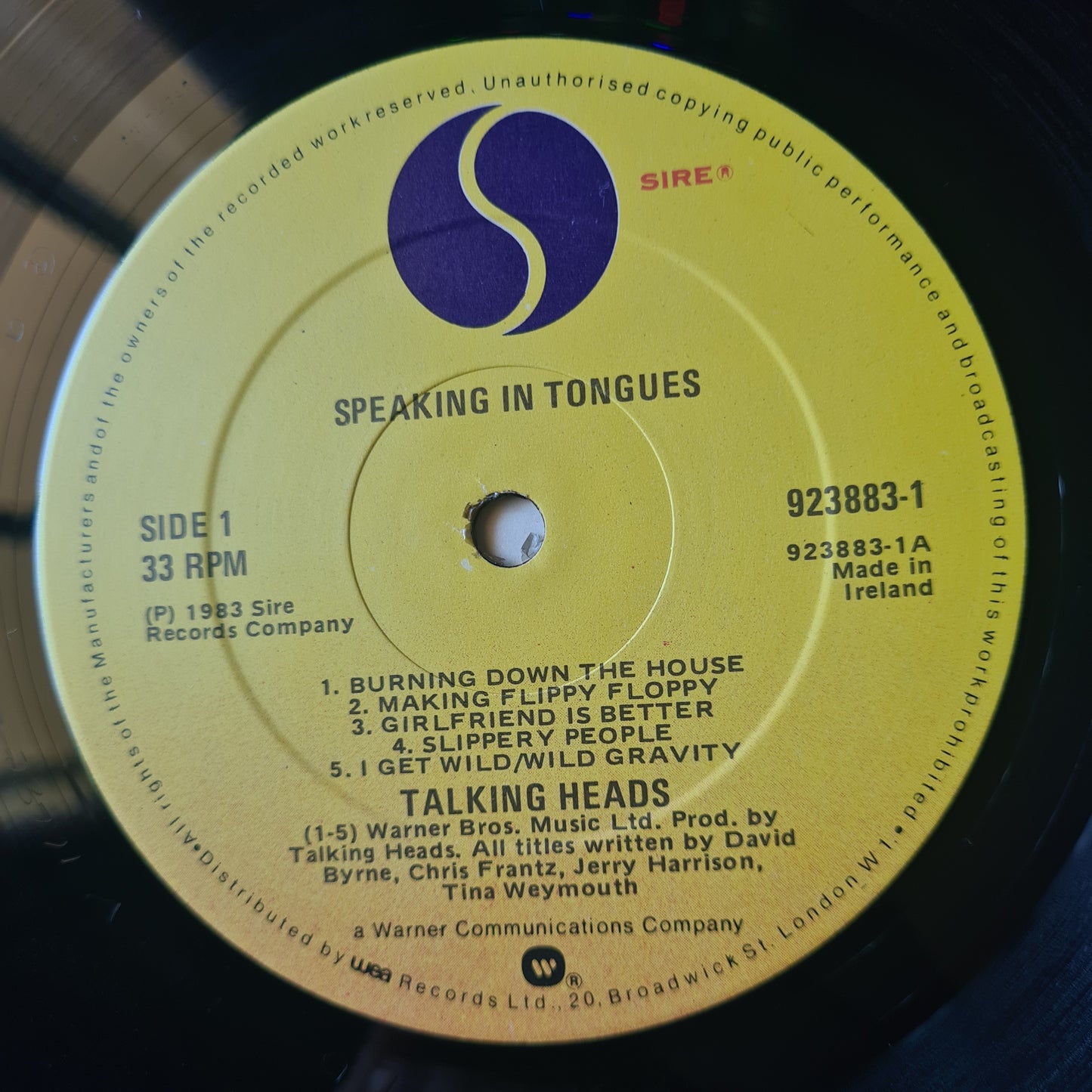 Talking Heads – Speaking In Tongues - 1983 (Irish Pressing) - Vinyl Record LP (EX)