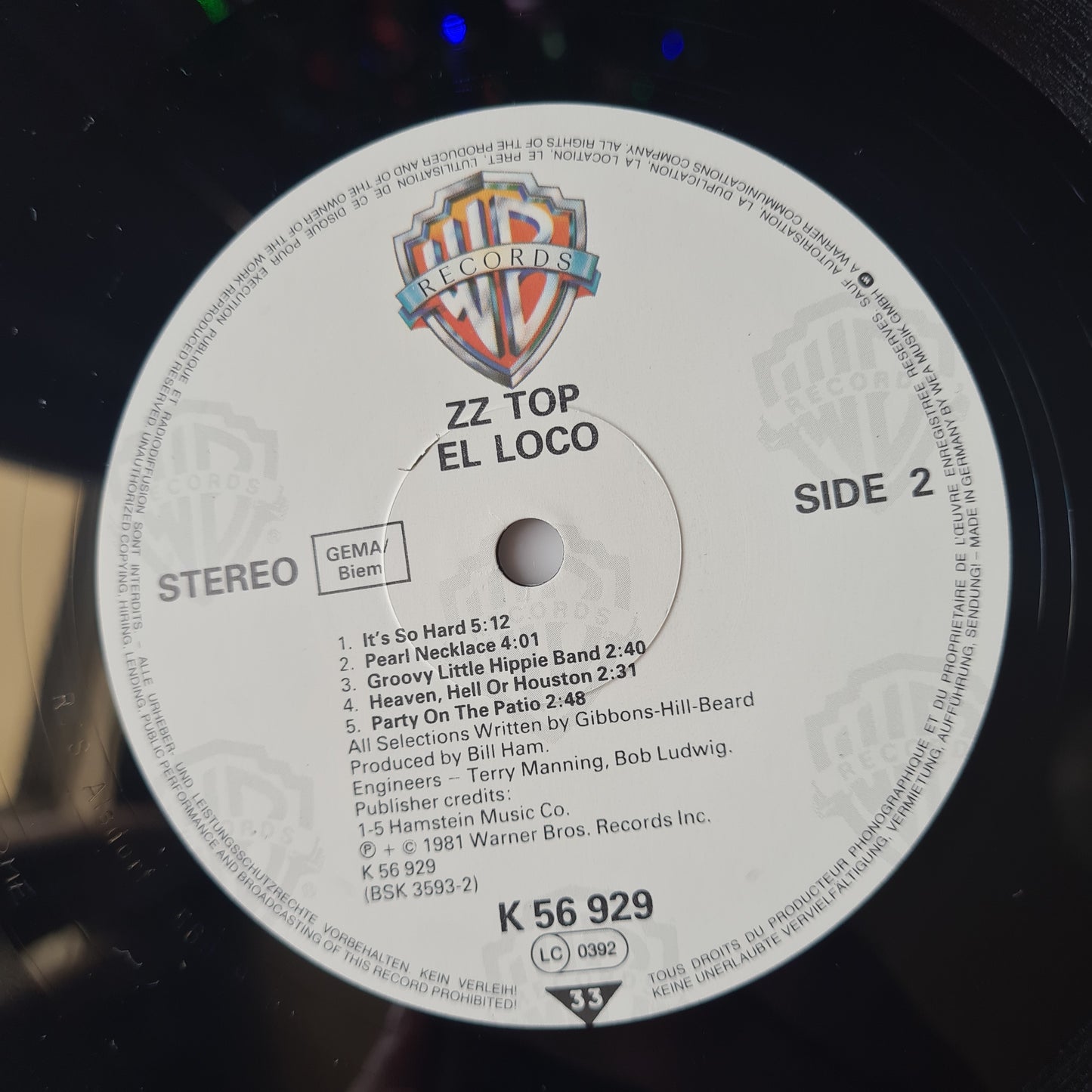 ZZ Top – El Loco - 1981 (European Pressing) - Vinyl Record LP (near mint)