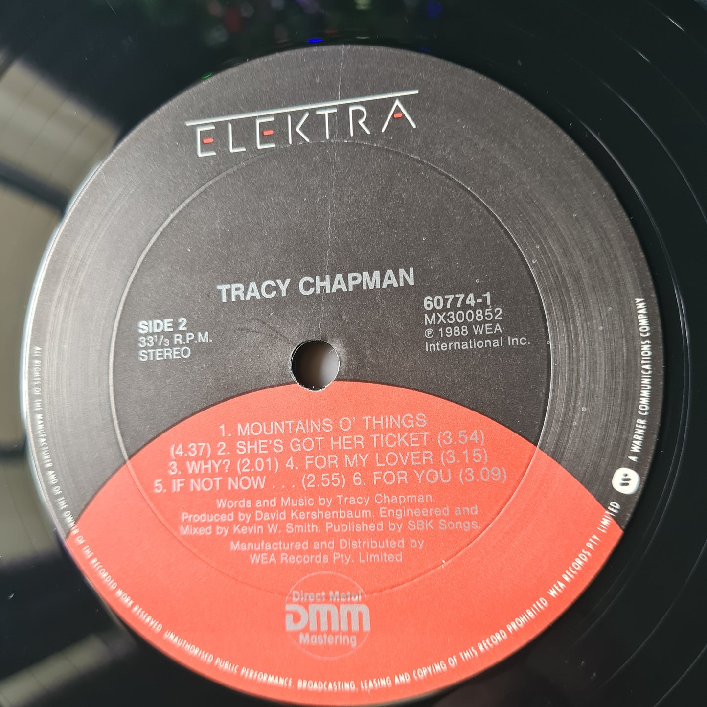 Tracy Chapman – Tracy Chapman - 1988 - Australian Pressing- Vinyl Record LP