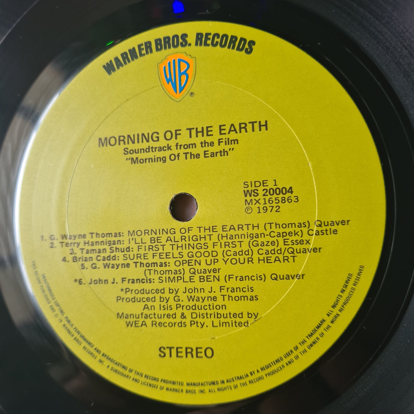 Various – Morning Of The Earth (Original Film Soundtrack)- 1972 (Green Label 1st Press) - Vinyl Record LP
