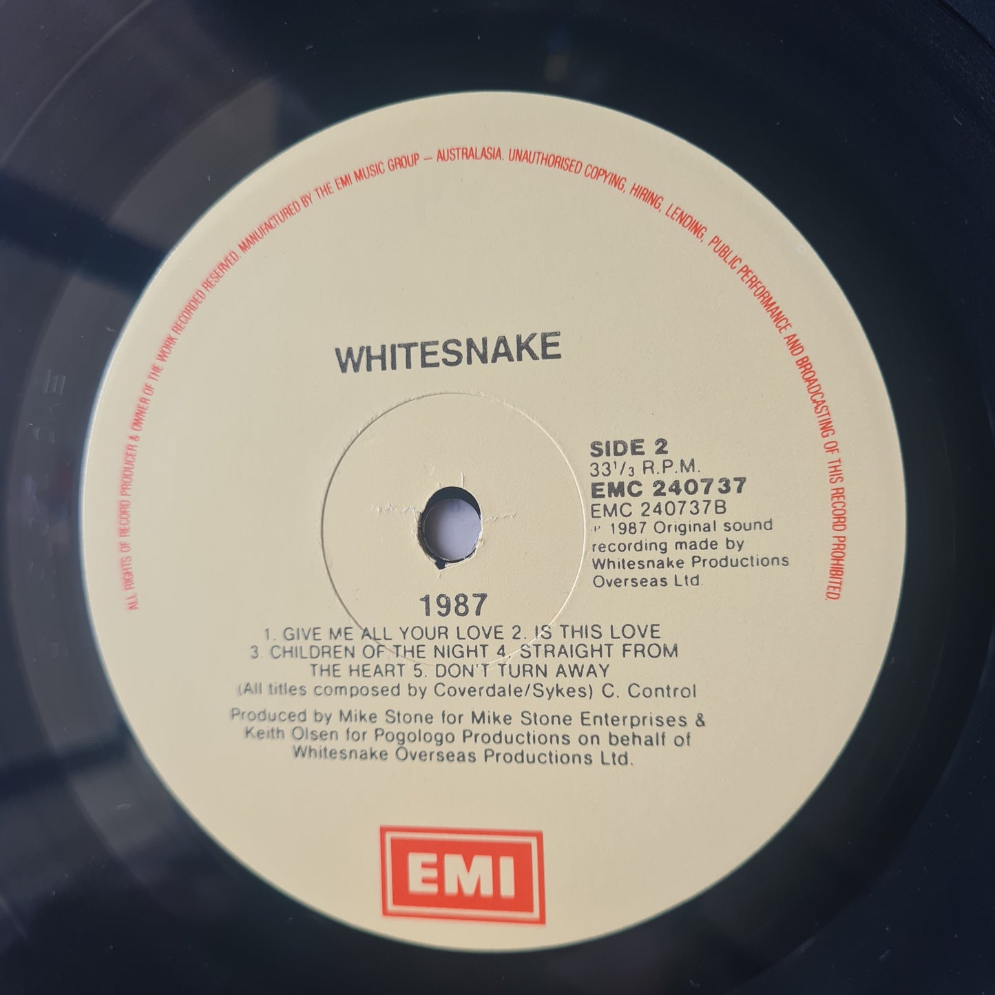 Whitesnake – Whitesnake - 1987 - Vinyl Record LP