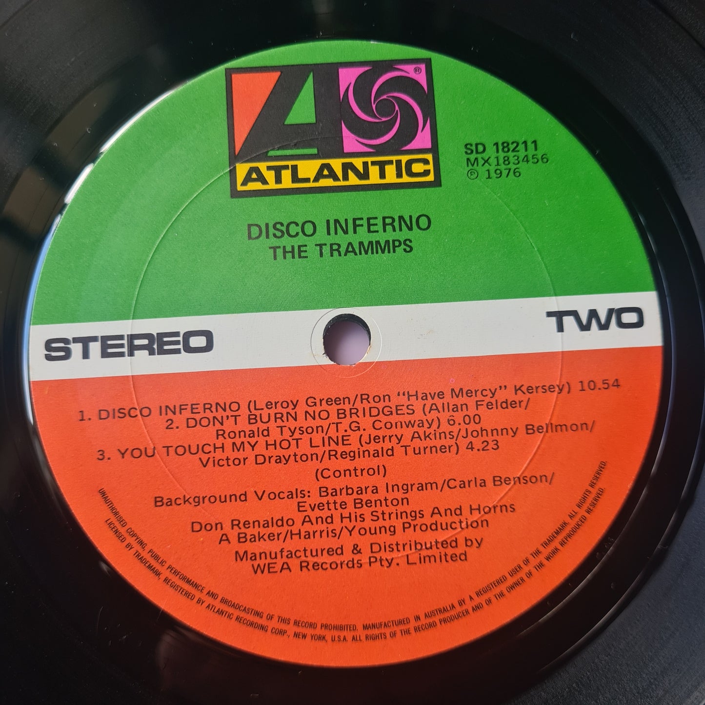 The Trammps – Disco Inferno - 1976 - Vinyl Record LP