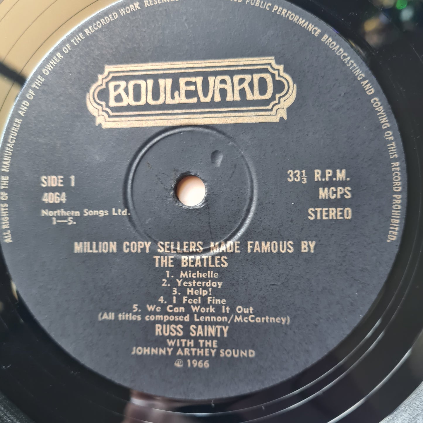 Russ Sainty With The Johnny Arthey Sound - Million Copy Sellers Made Famous By The Beatles - 1971 - Vinyl Record LP