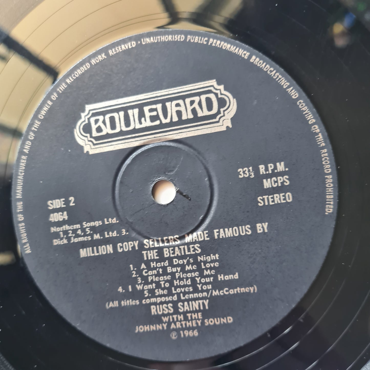 Russ Sainty With The Johnny Arthey Sound - Million Copy Sellers Made Famous By The Beatles - 1971 - Vinyl Record LP