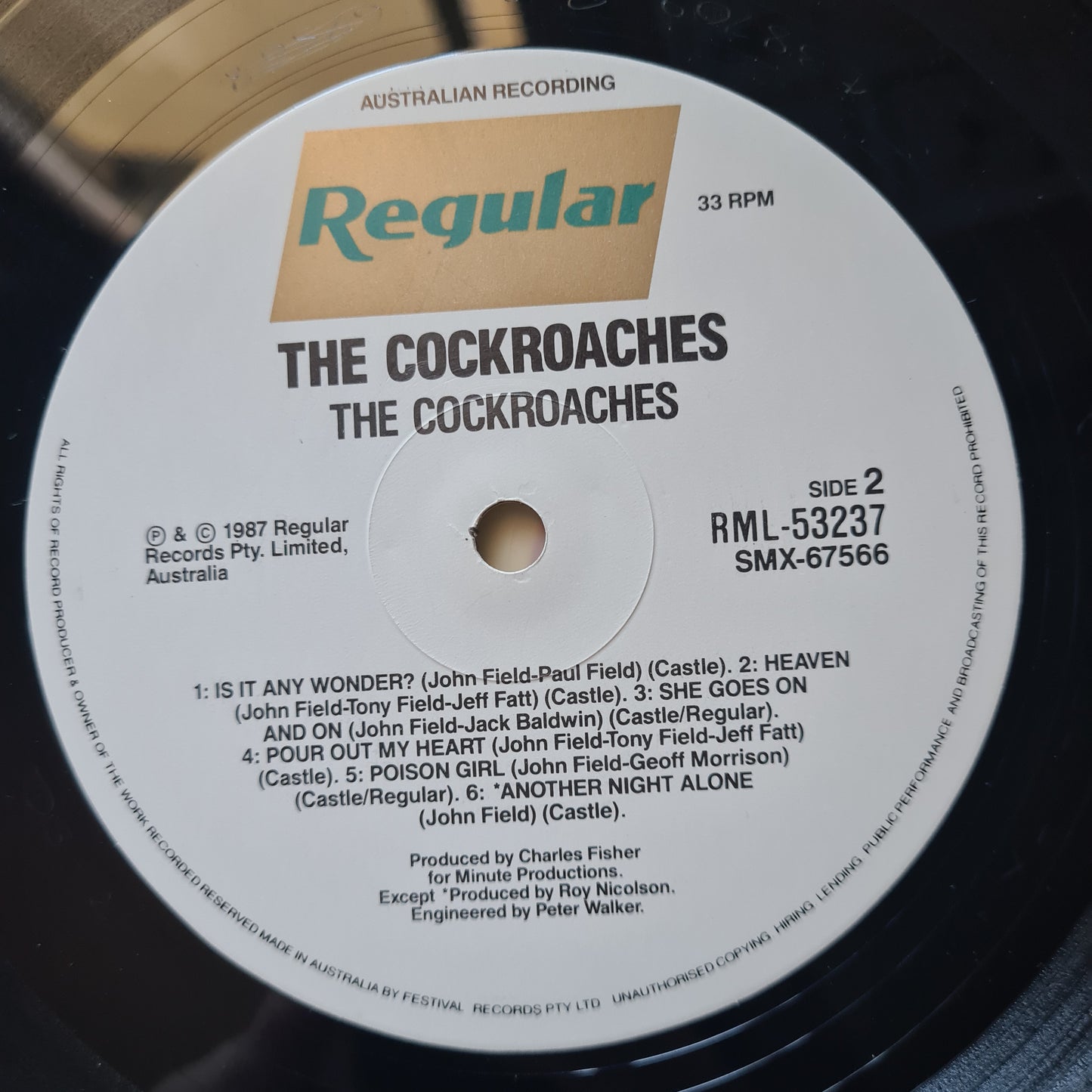 The Cockroaches – The Cockroaches - 1987 - Vinyl Record LP