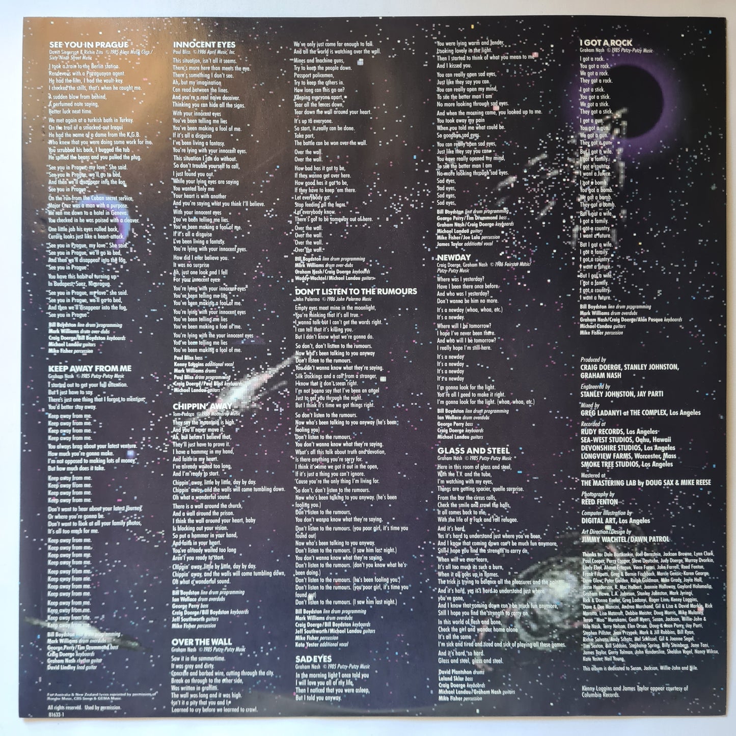 Graham Nash – Innocent Eyes - 1986 - Vinyl Record LP