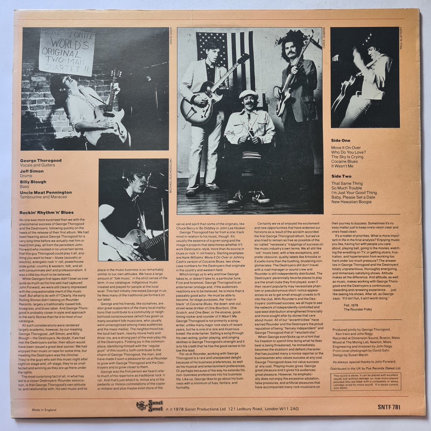 George Thorogood & The Destroyers– Move It On Over - 1978 UK Press - Vinyl Record LP (near mint)