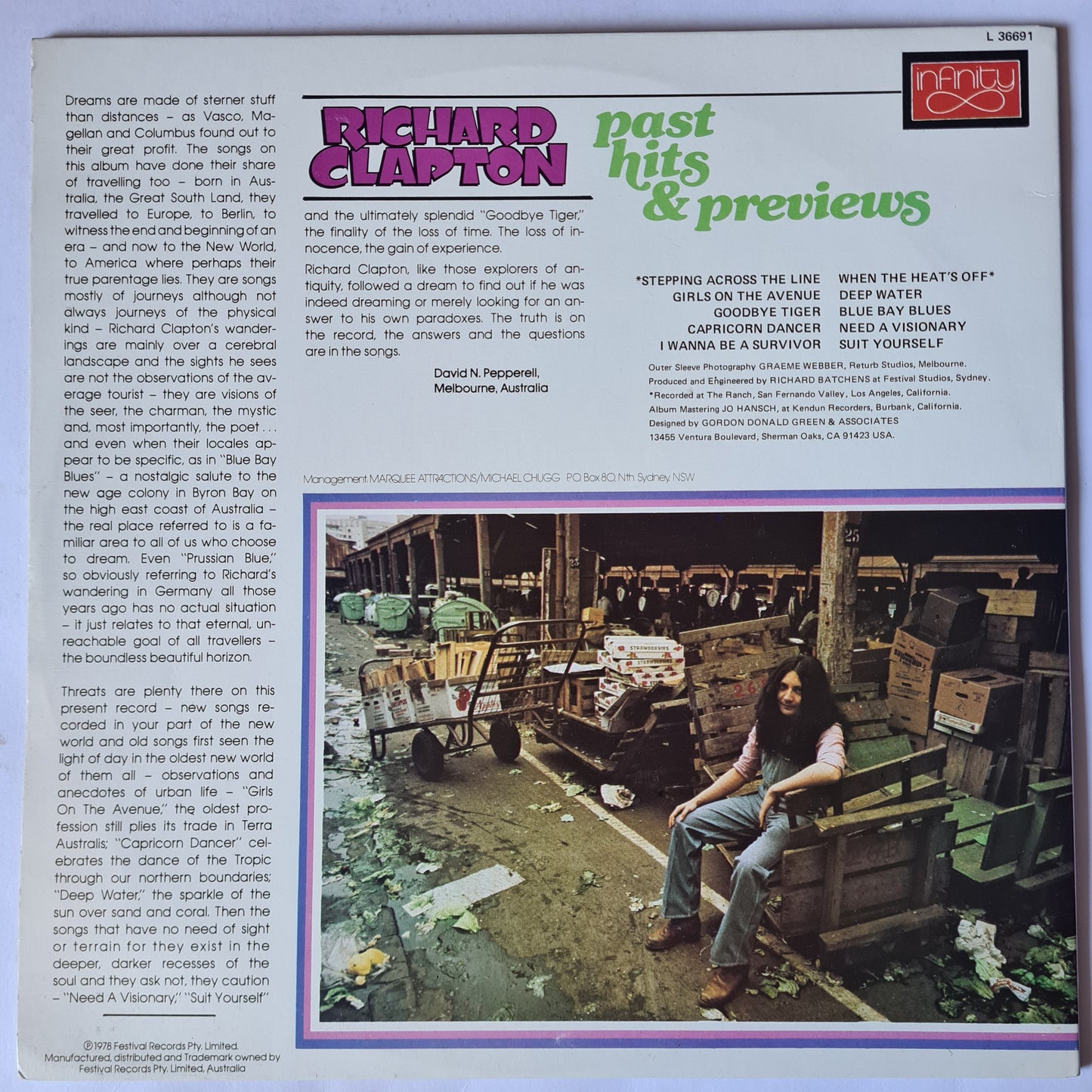 Richard Clapton – Past Hits & Previews - 1978 (Gatefold) - Vinyl Record LP (near mint)