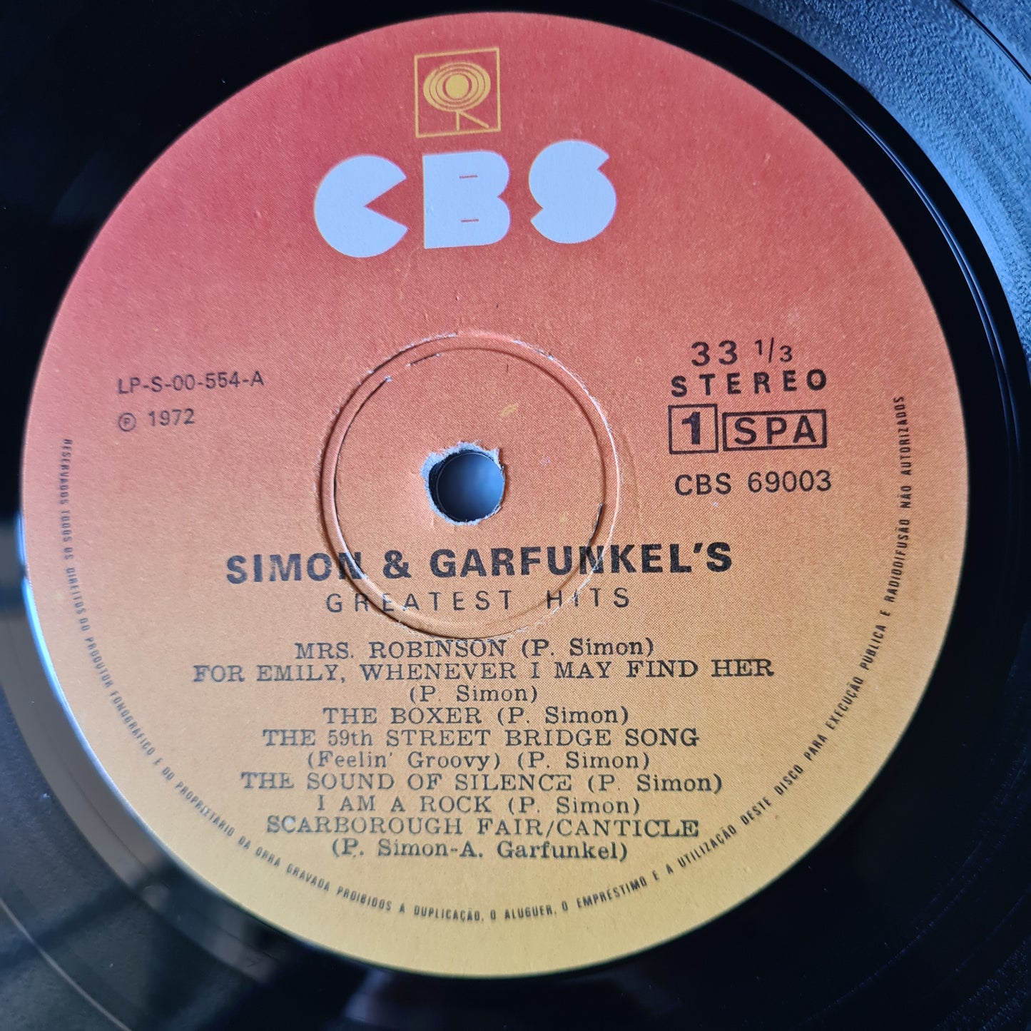 Simon & Garfunkel – Simon & Garfunkel's Greatest Hits - 1972 Portuguese Pressing (near mint)