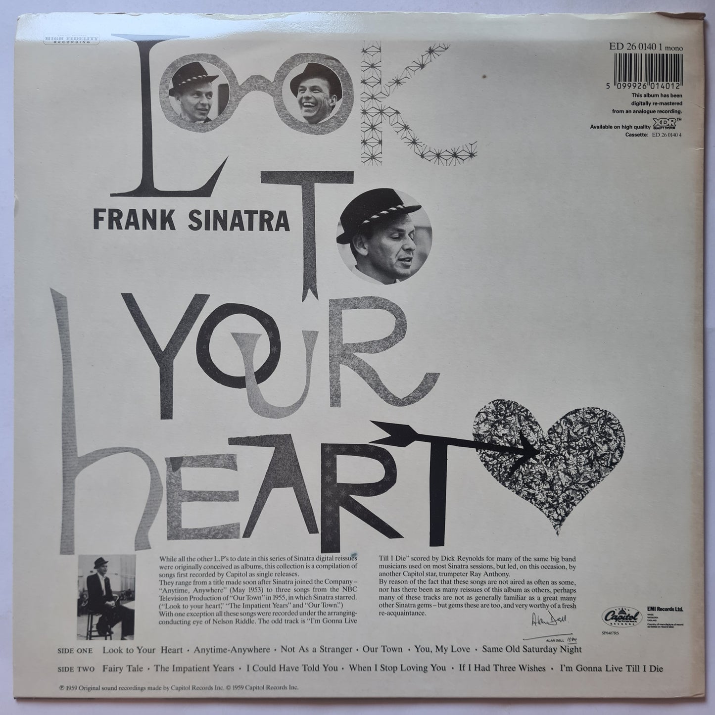 Frank Sinatra – Look To Your Heart - 1959 (1984 UK Pressing) - Vinyl Record LP