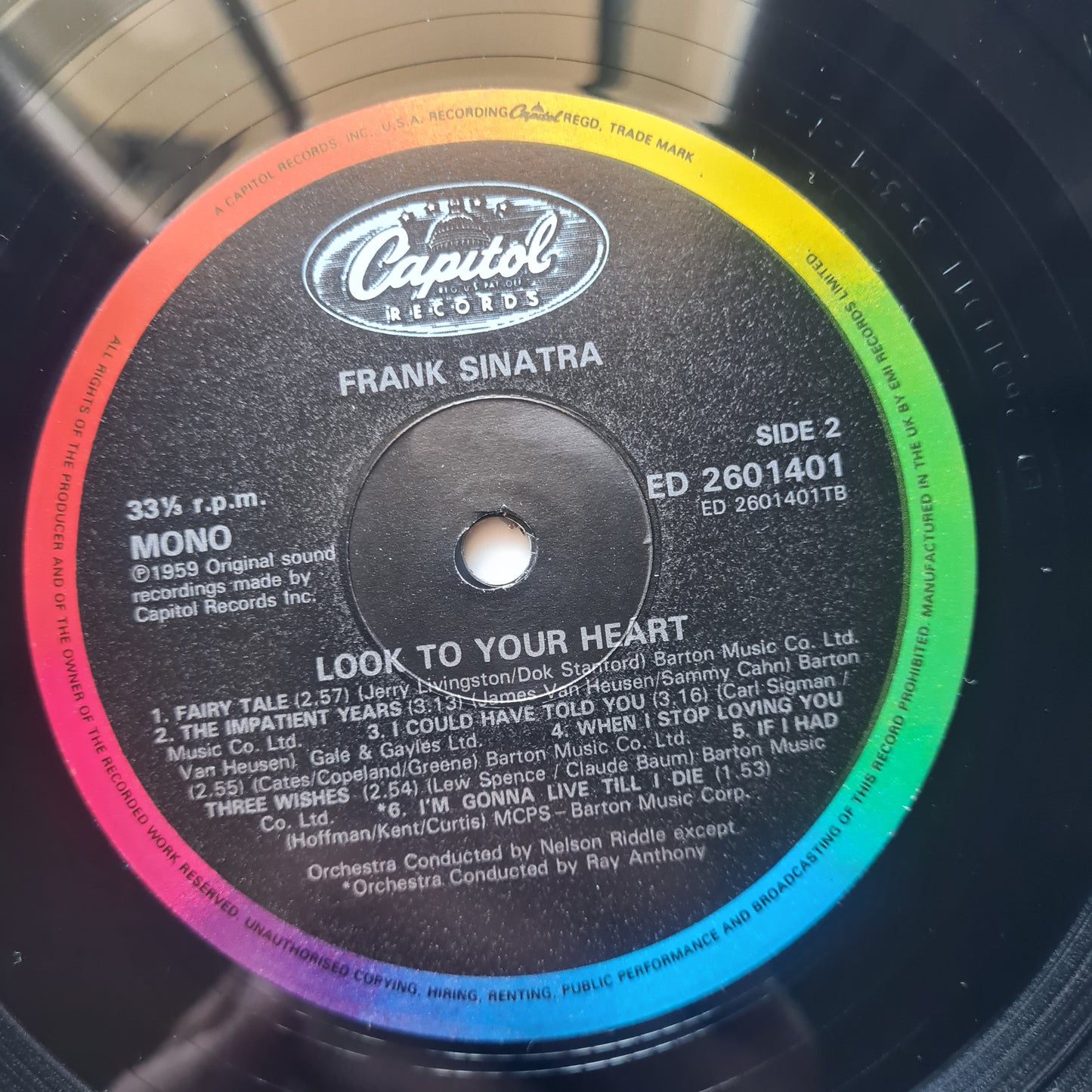 Frank Sinatra – Look To Your Heart - 1959 (1984 UK Pressing) - Vinyl Record LP