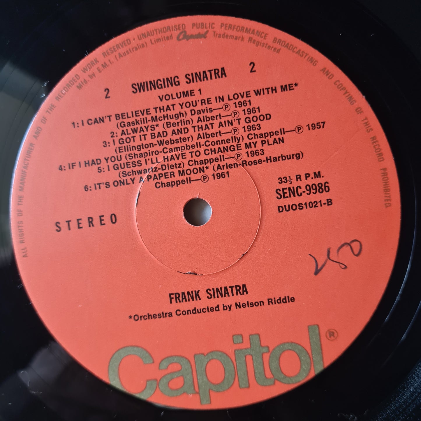 Frank Sinatra – Swinging Sinatra - (Australian Pressing)- Vinyl Record LP (near mint)