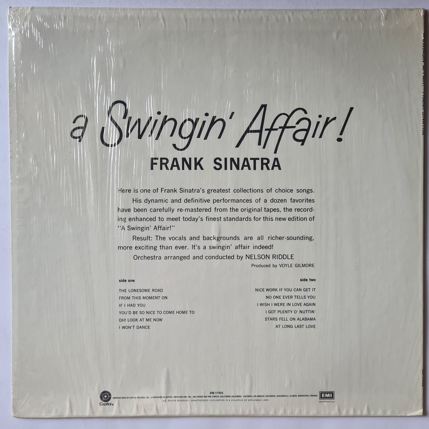 Frank Sinatra – A Swingin' Affair! - 1957 (1976 US Pressing) - Vinyl Record LP (near mint)