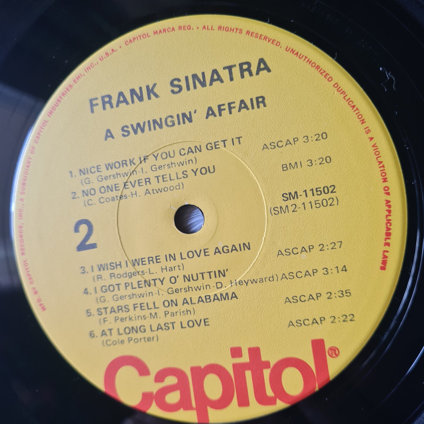 Frank Sinatra – A Swingin' Affair! - 1957 (1976 US Pressing) - Vinyl Record LP (near mint)