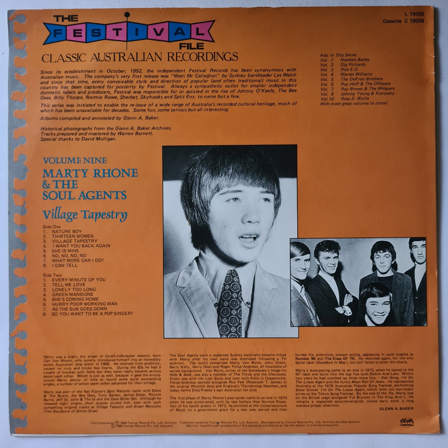 Marty Rhone & The Soul Agents – Festival File: Vol 9: Village Tapestry - 1988 - Vinyl Record LP