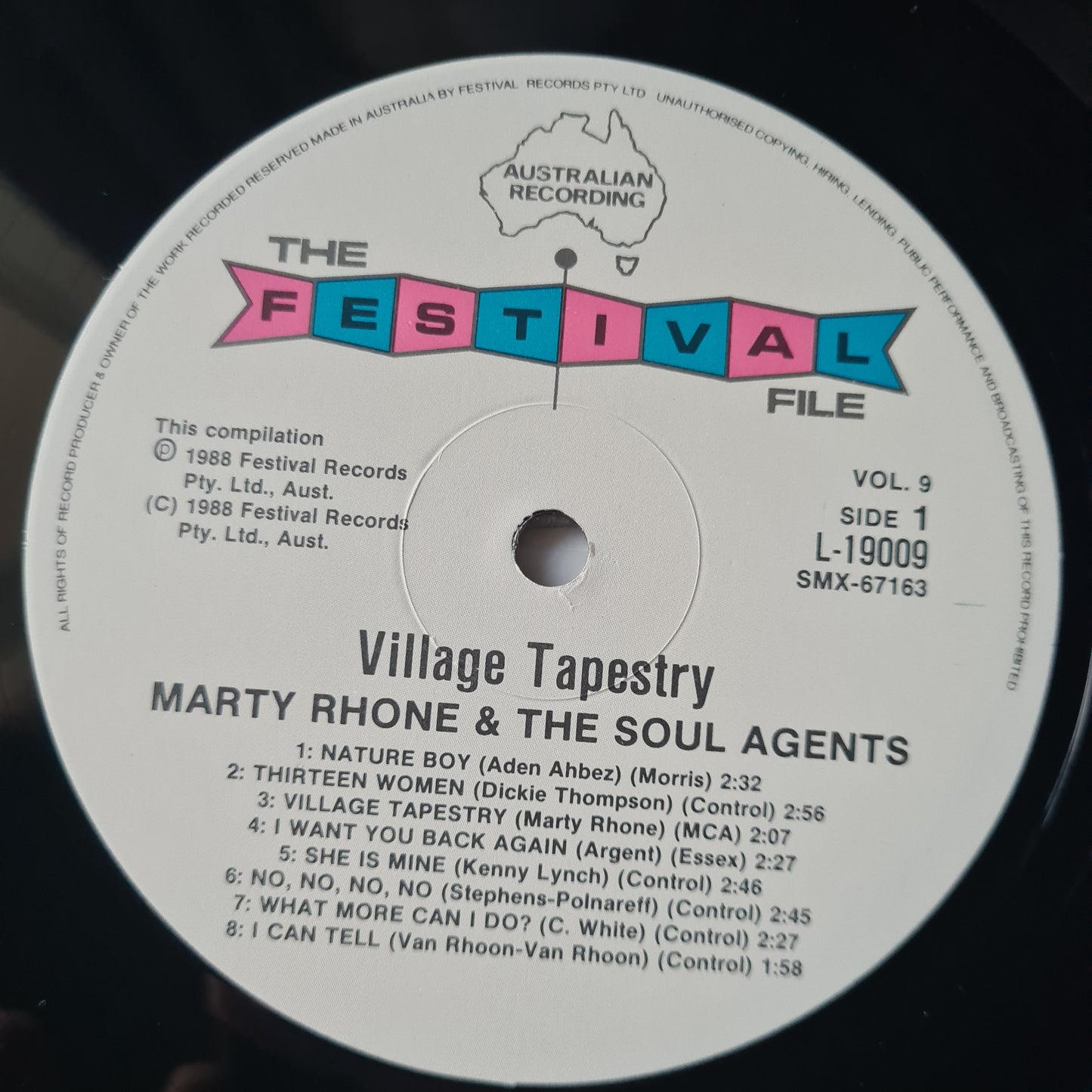 Marty Rhone & The Soul Agents – Festival File: Vol 9: Village Tapestry - 1988 - Vinyl Record LP