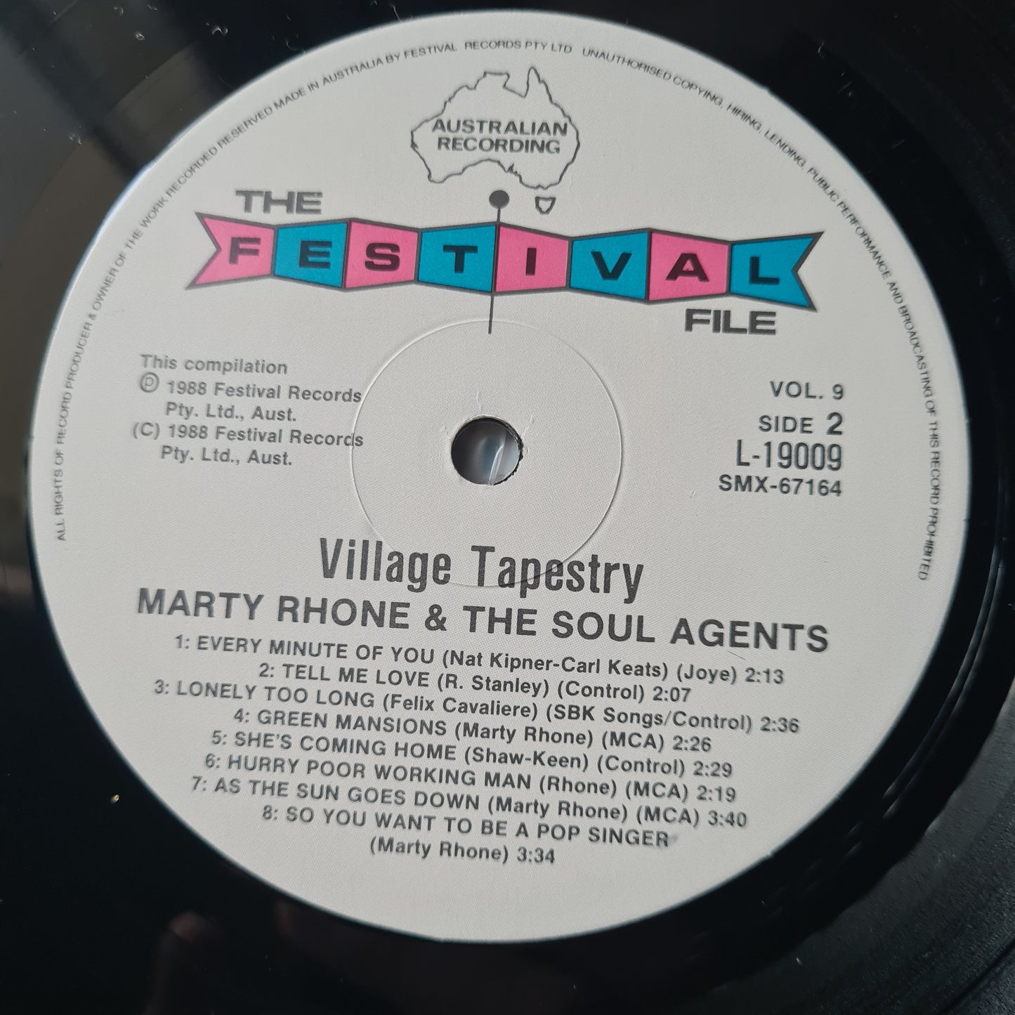Marty Rhone & The Soul Agents – Festival File: Vol 9: Village Tapestry - 1988 - Vinyl Record LP