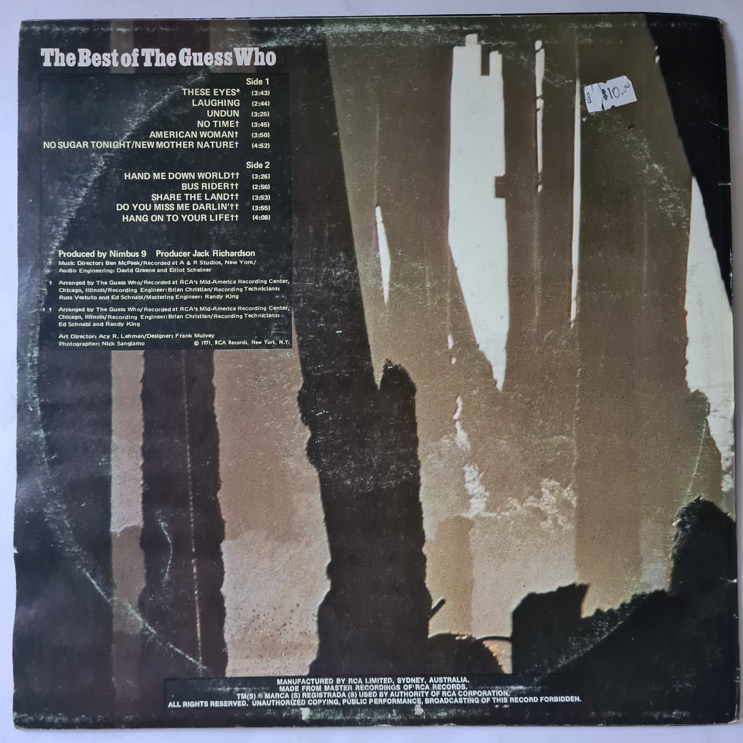 The Guess Who – The Best Of The Guess Who- 1971 - Vinyl Record LP