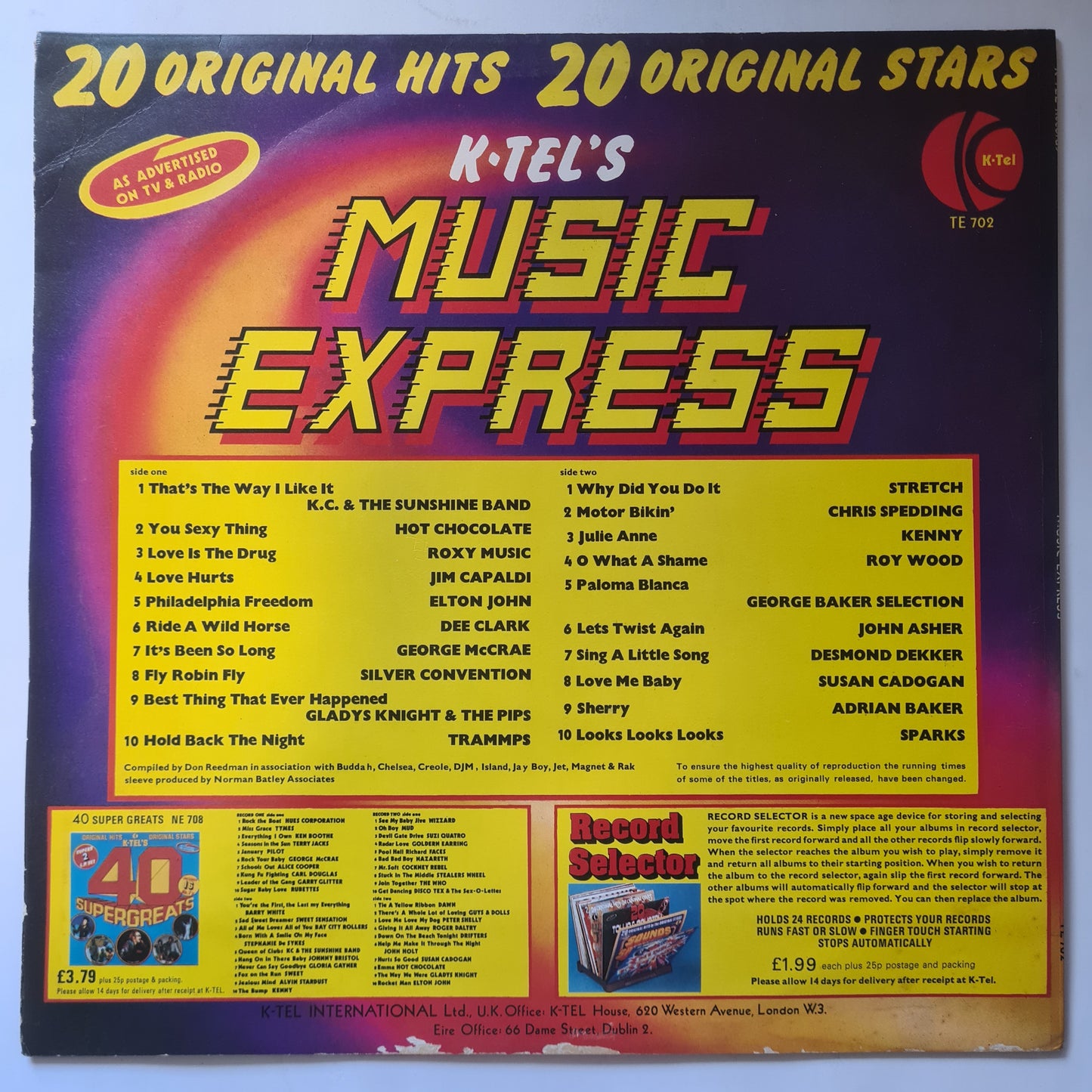 Various – K Tel's Music Express - 1975 - Vinyl Record LP (near mint)