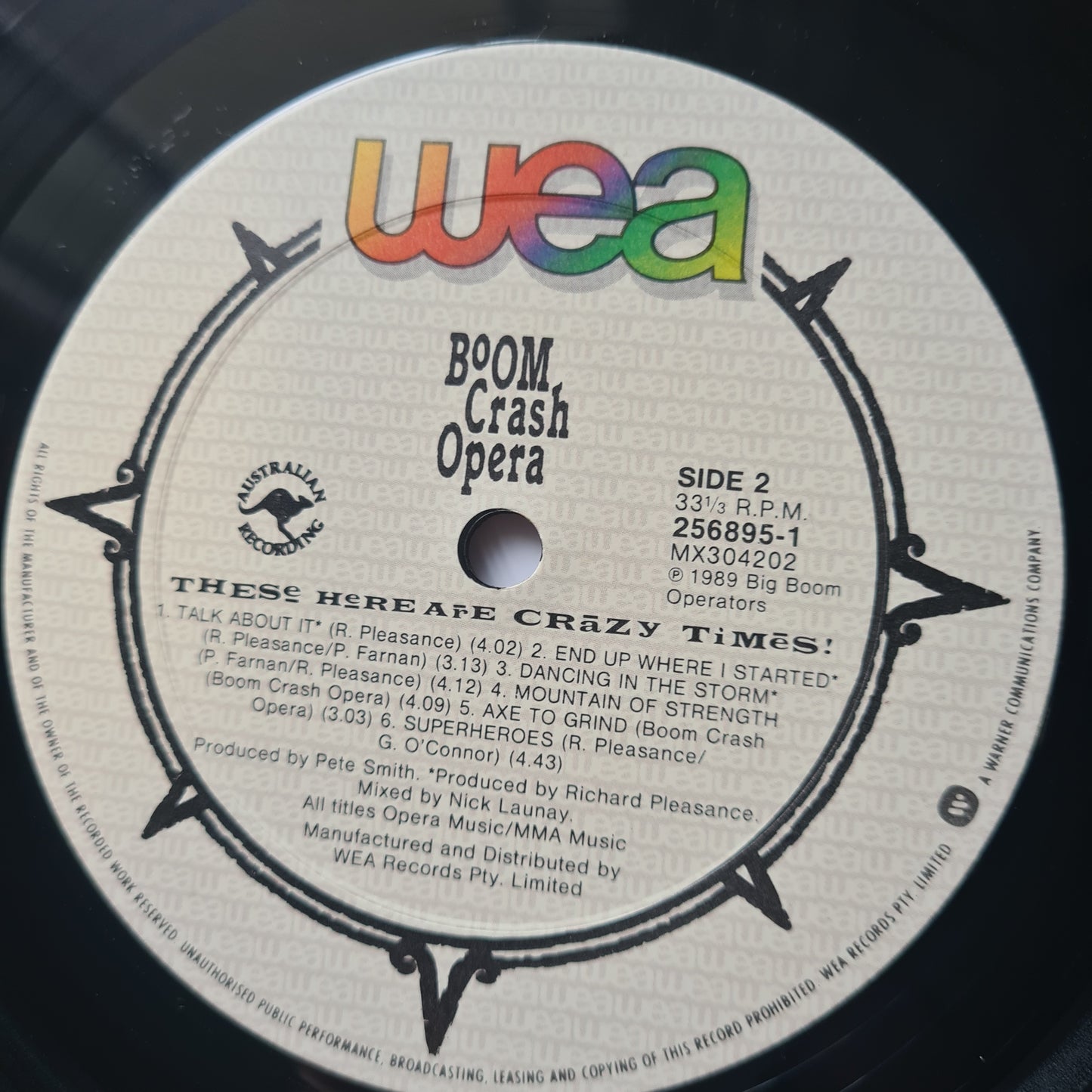 Boom Crash Opera – These Here Are Crazy Times - 1989 - Vinyl Record LP - (SIGNED BY DALE RYDER)