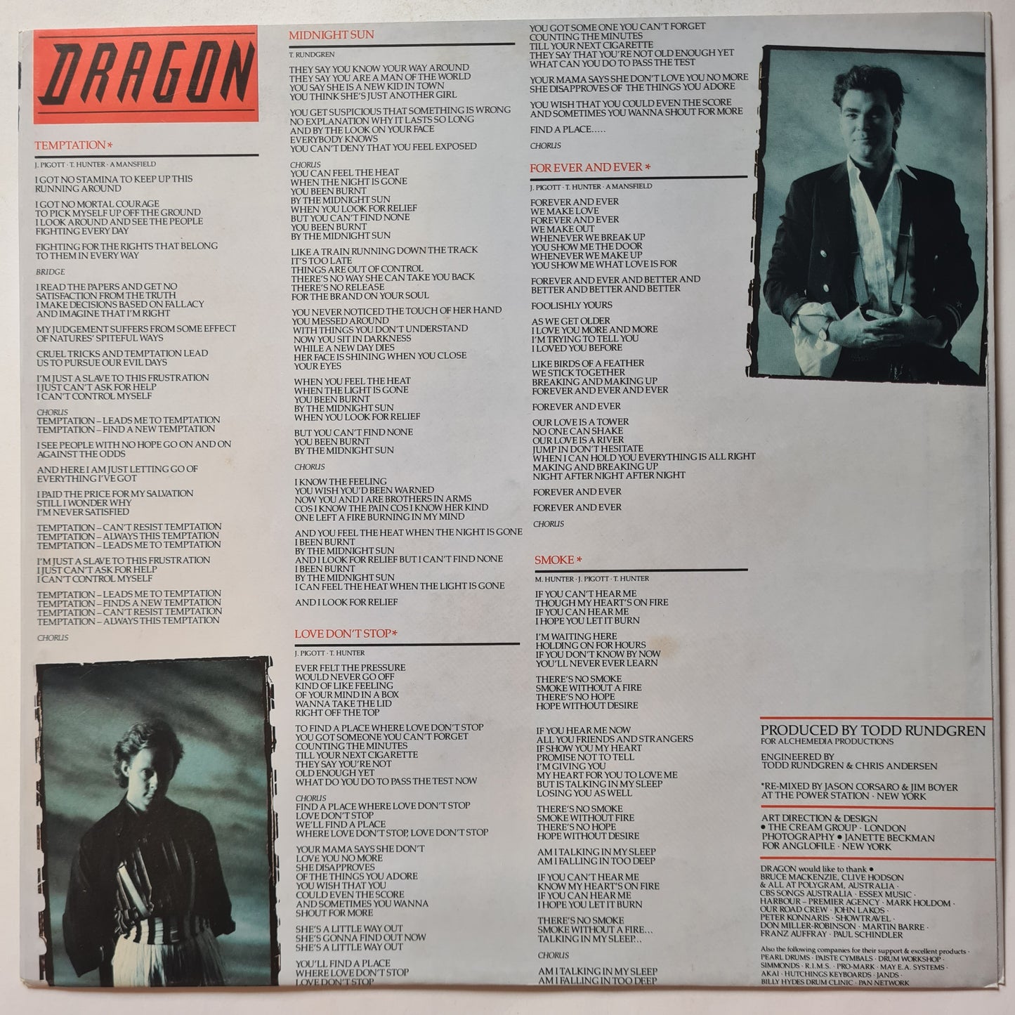 Dragon – Dreams Of Ordinary Men - 1986 - Vinyl Record LP (SIGNED BY TODD HUNTER)